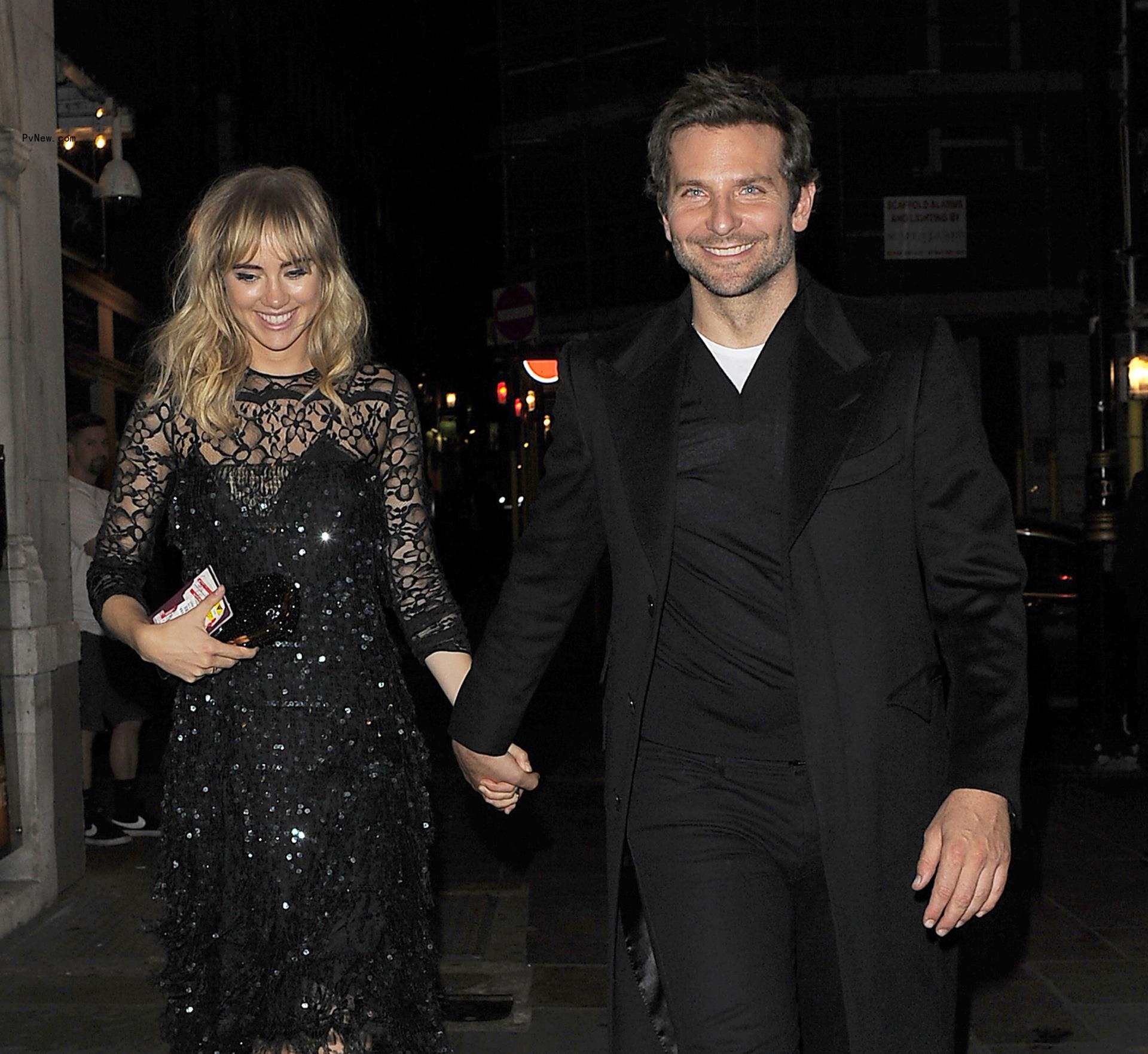 Suki Waterhouse and Bradley Cooper heading to dinner in Lo<i></i>ndon in 2014.