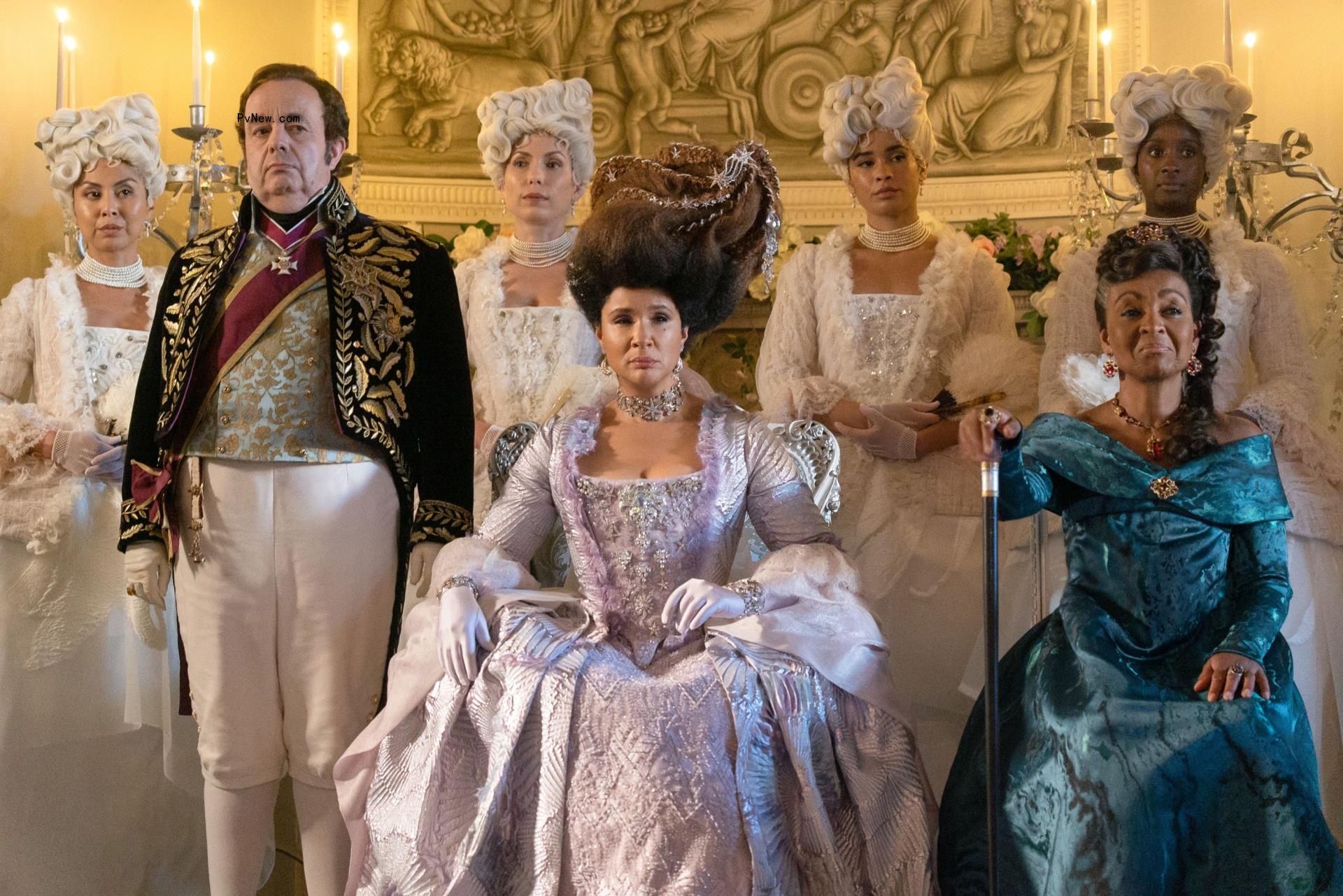 Golda Rosheuvel as Queen Charlotte in 