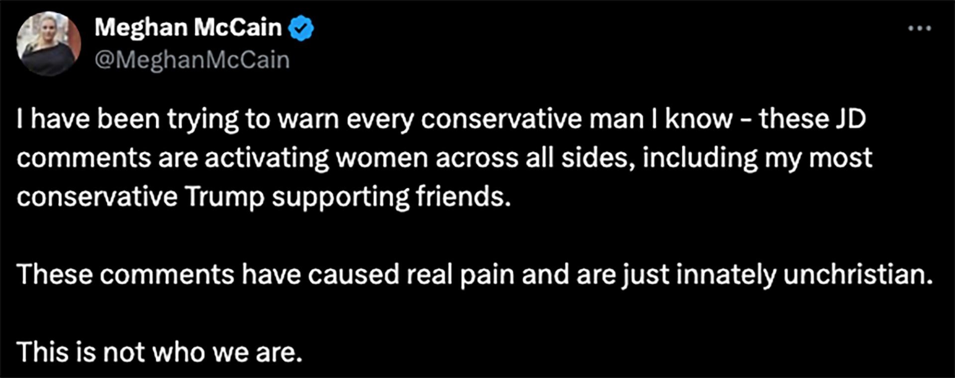 Meghan McCain's tweet.
