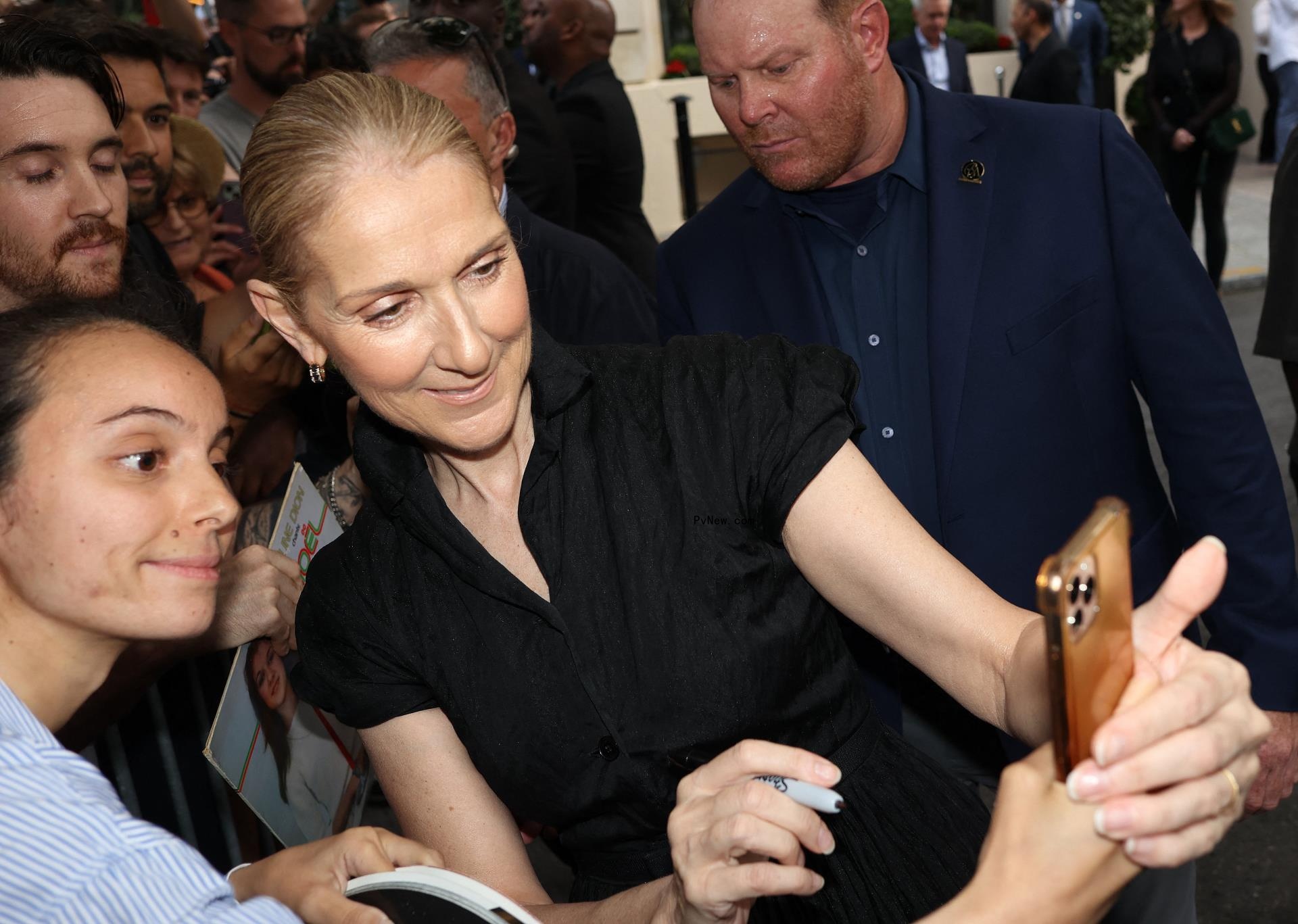 Celine Dion with fans