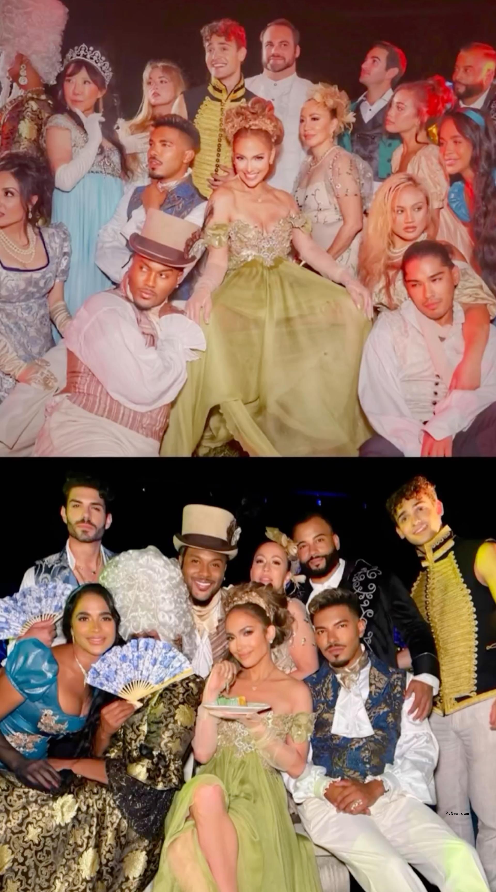 Jennifer Lopez at her Bridgerton-themed birthday party