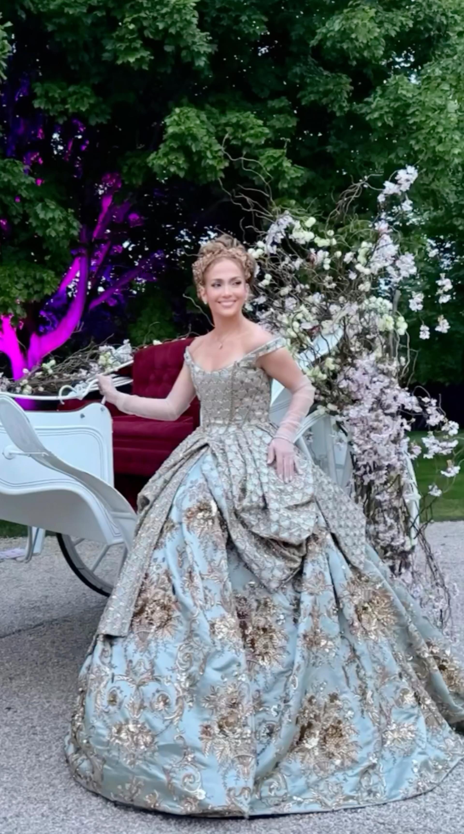 Jennifer Lopez at her Bridgerton-themed birthday party