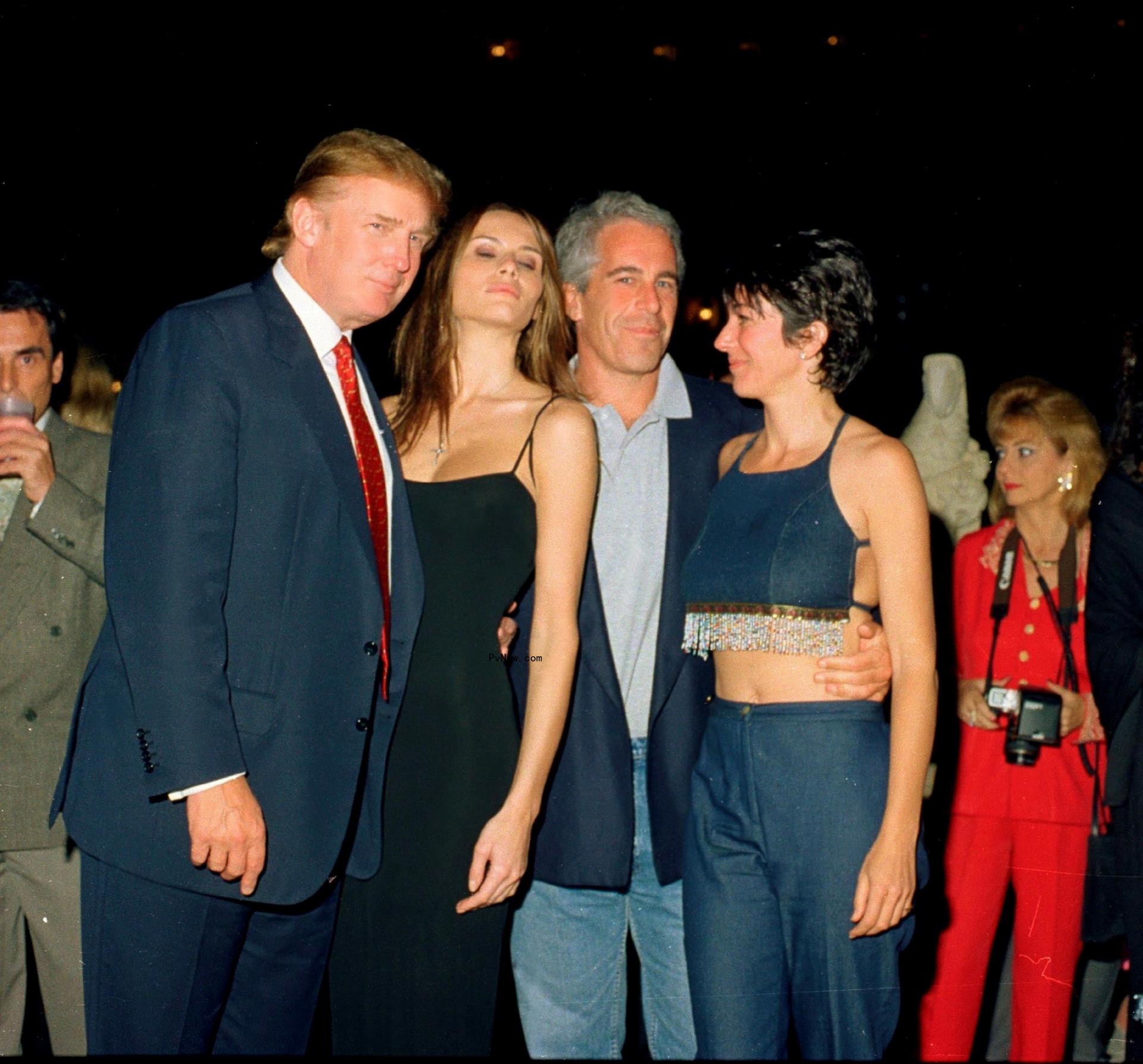 Do<i></i>nald Trump, Melania Trump, Jeffrey Epstein and Ghislaine Maxwell posing together