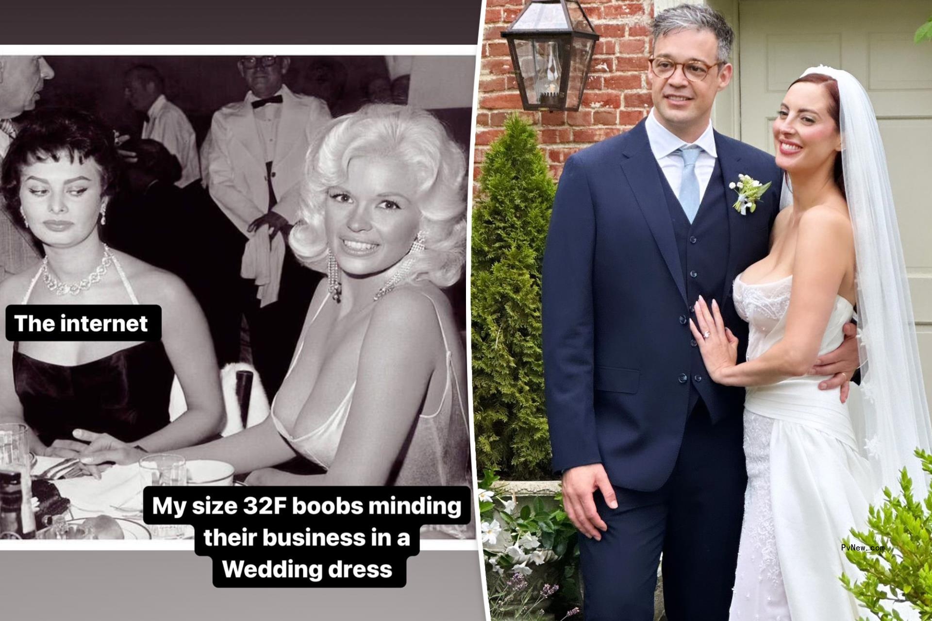 A meme of Sophia Loren and Jayne Mansfield split with Eva Amurri and Ian Hock.