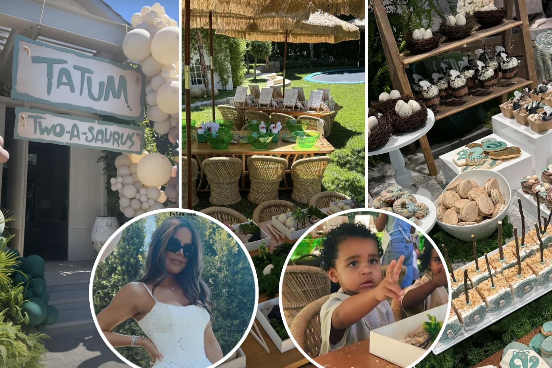 Khloé Kardashian hosts extravagant ‘Two-a-saurus’ dinosaur bash for son Tatum’s 2nd birthday