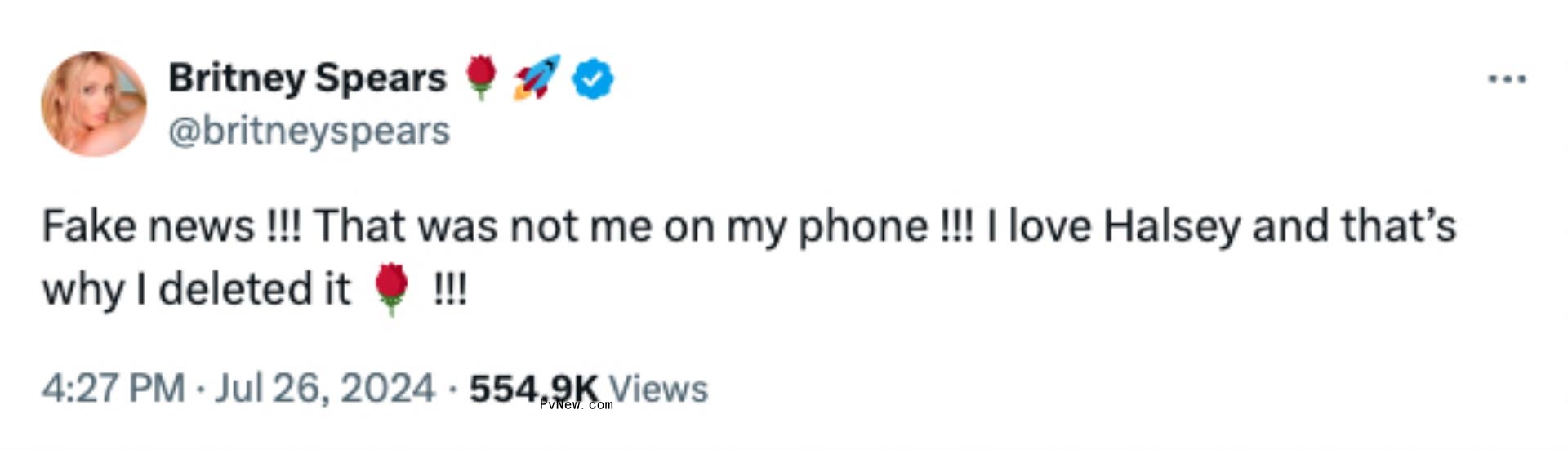 Britney Spears tweet screenshot