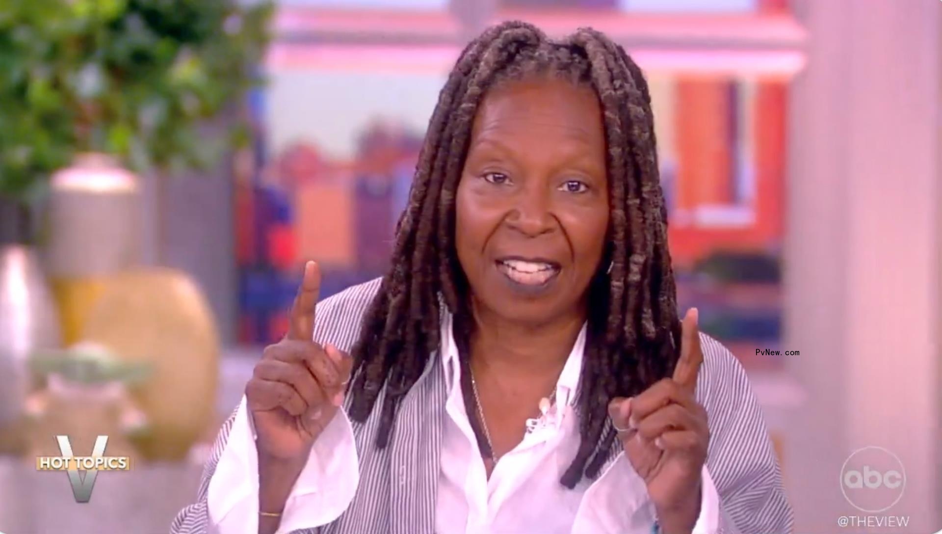 Whoopi Goldberg talking on