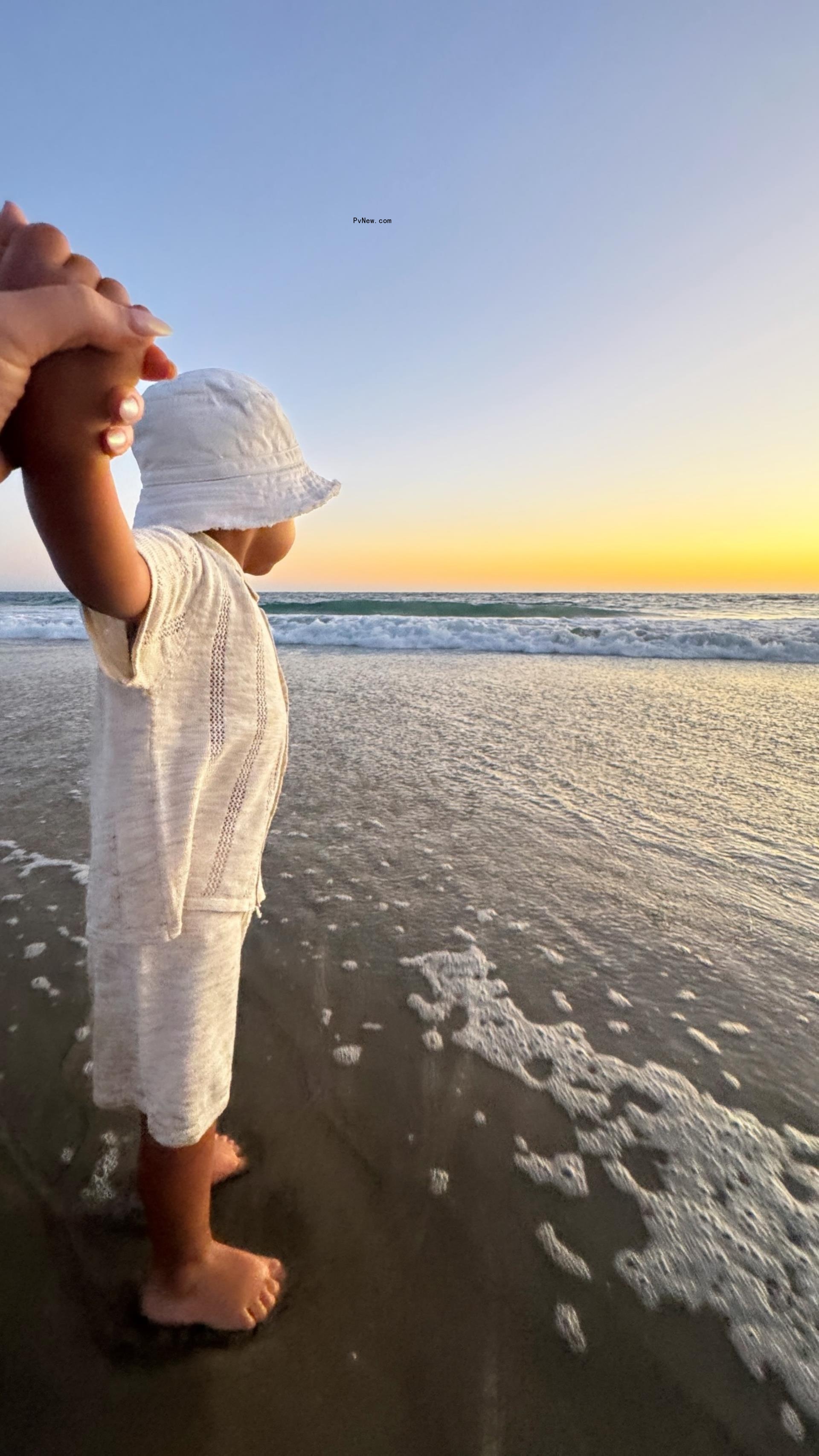 Theo Thompson at the beach.
