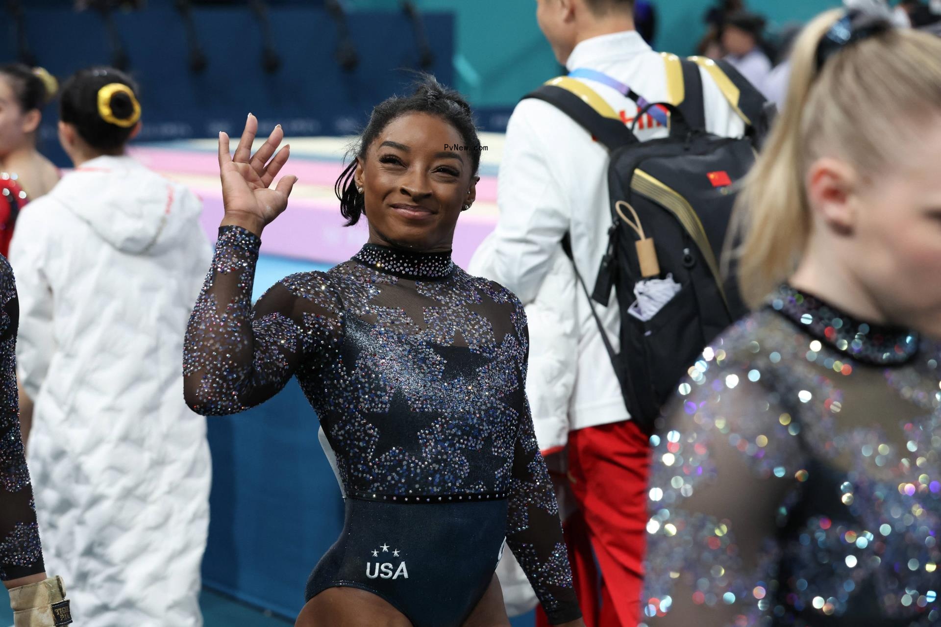 Simone Biles at the Paris Olympics.