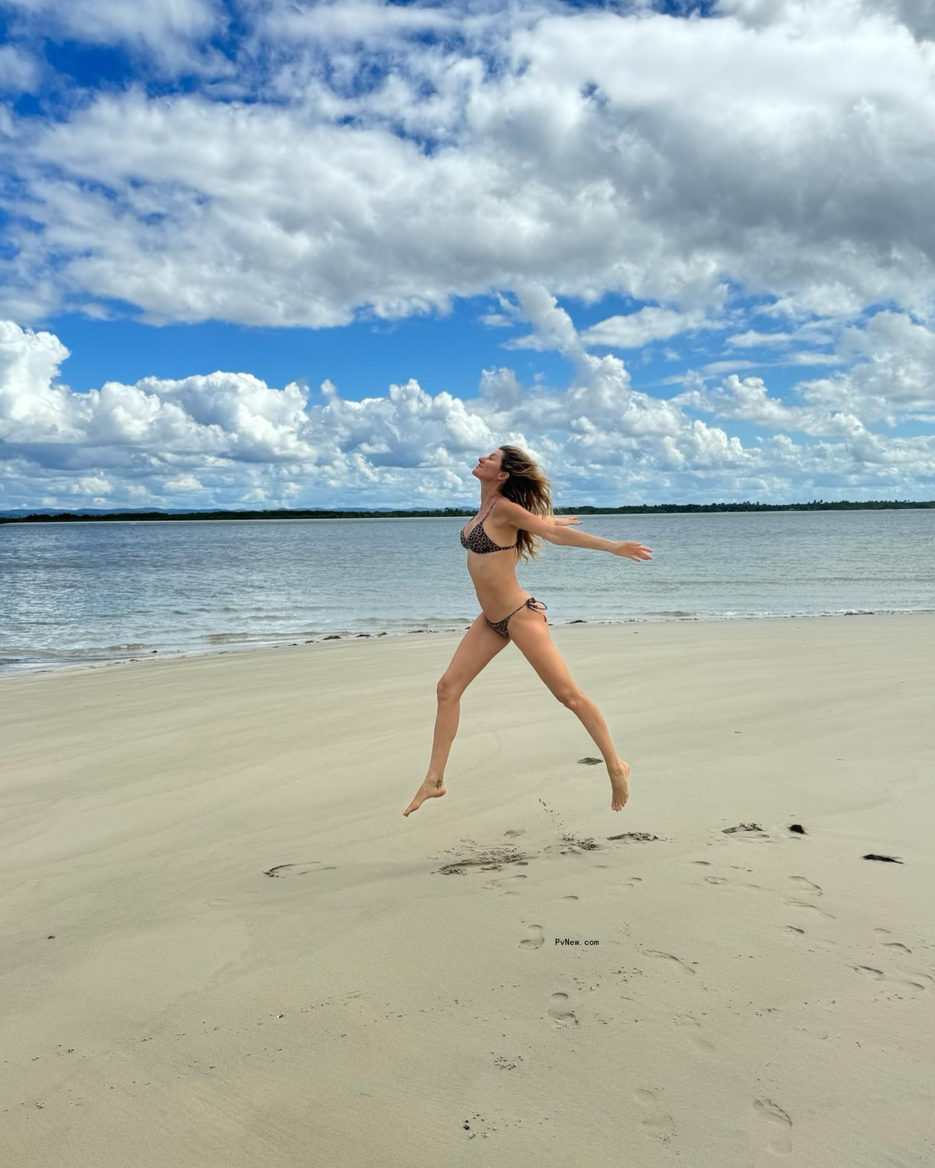 Gisele Bundchen wearing a bikini in Brazil