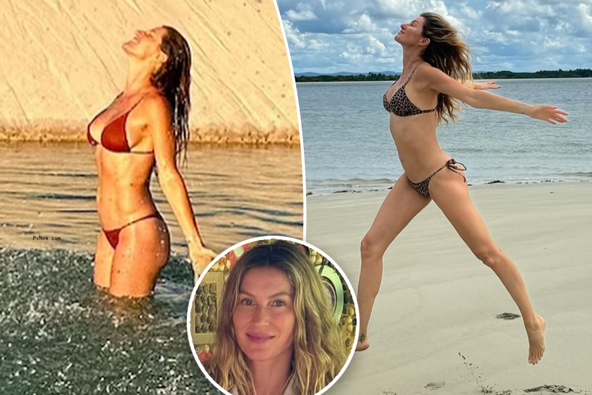 Gisele Bündchen shows her bikini body during Brazil natio<i></i>nal park trip