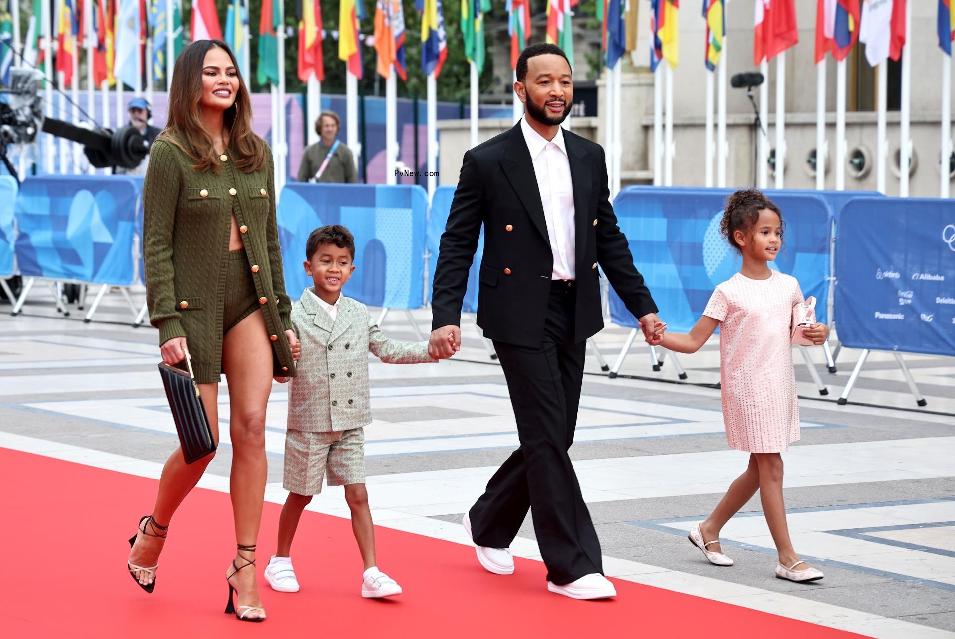 Chrissy Teigen, John Legend, Luna and Miles