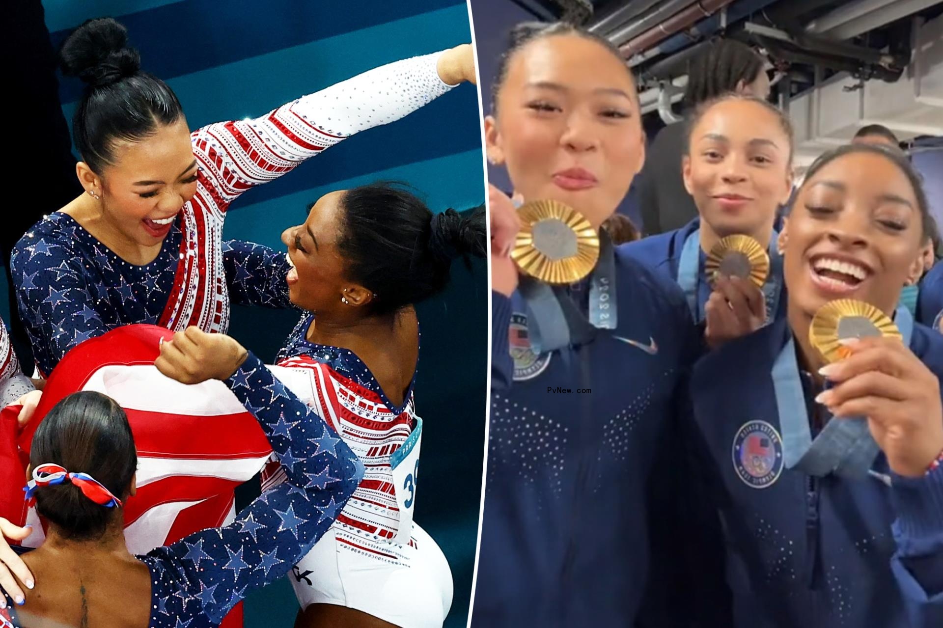 Simone Biles and Suni Lee overheard planning TikToks after winning gymnastics gold medal at 2024 Paris Olympics