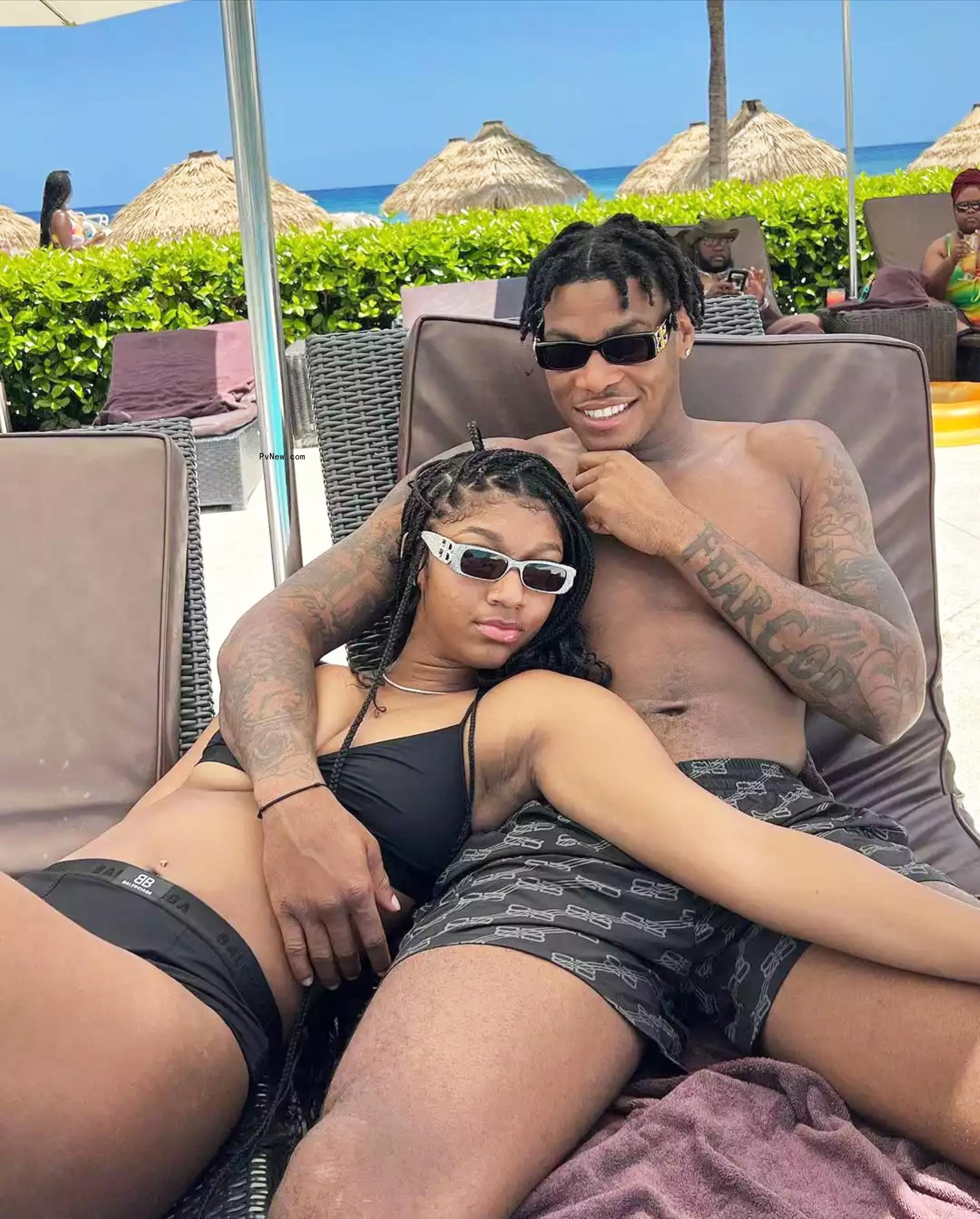 Angel Reese and Cam'Ron Fletcher on vacation together.
