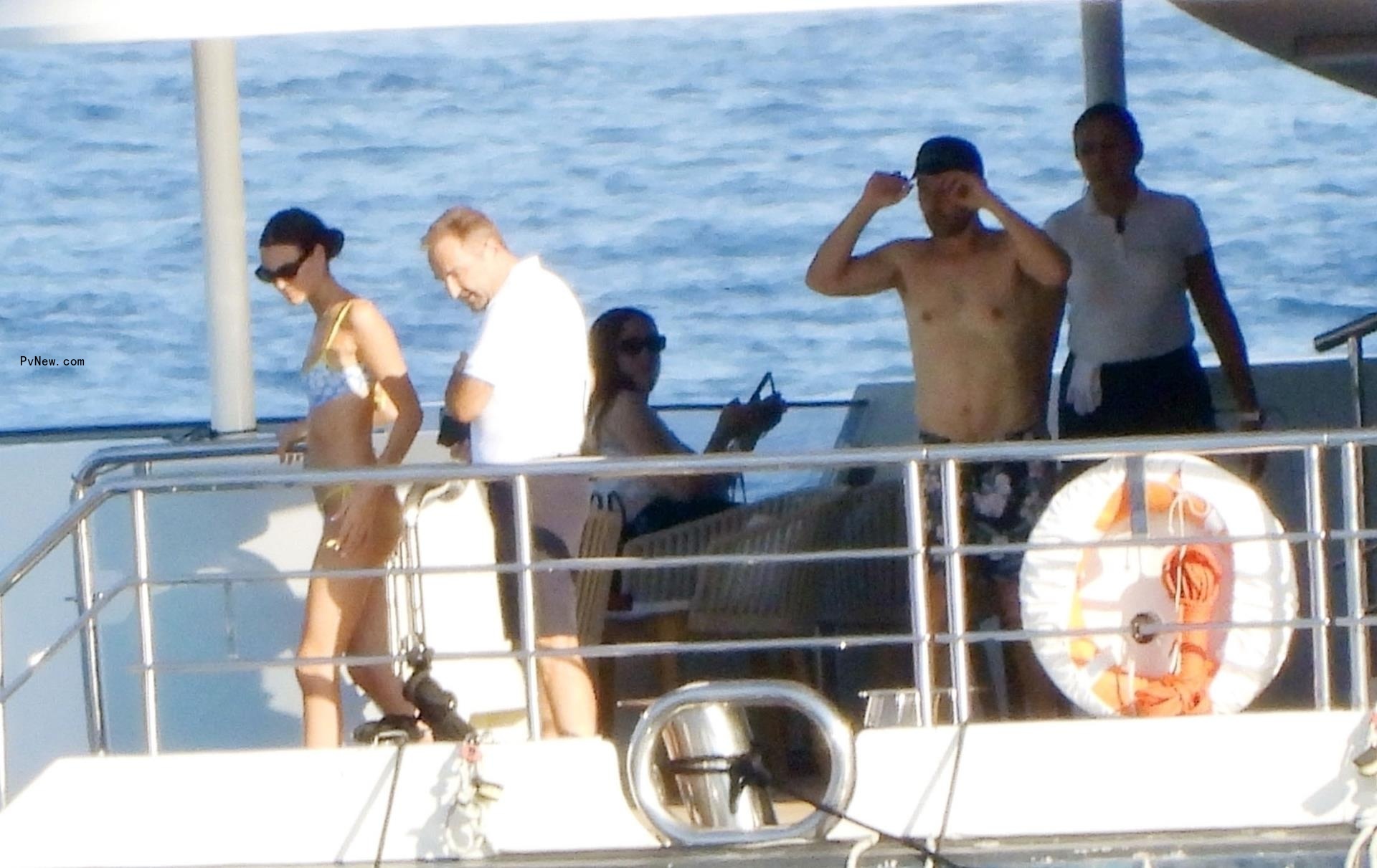 Vittoria Ceretti on a yacht in Portofino, Italy on July 30, 2024.