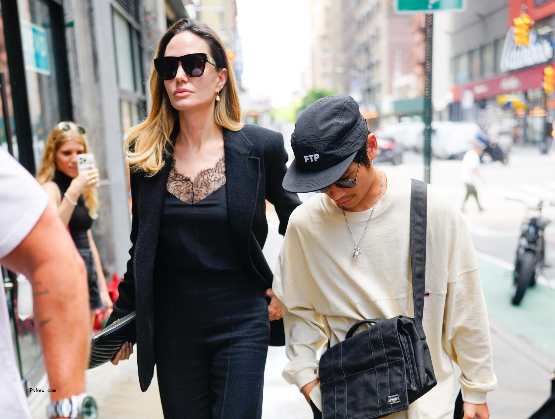 Angelina Jolie and son Pax in New York in August 2023.