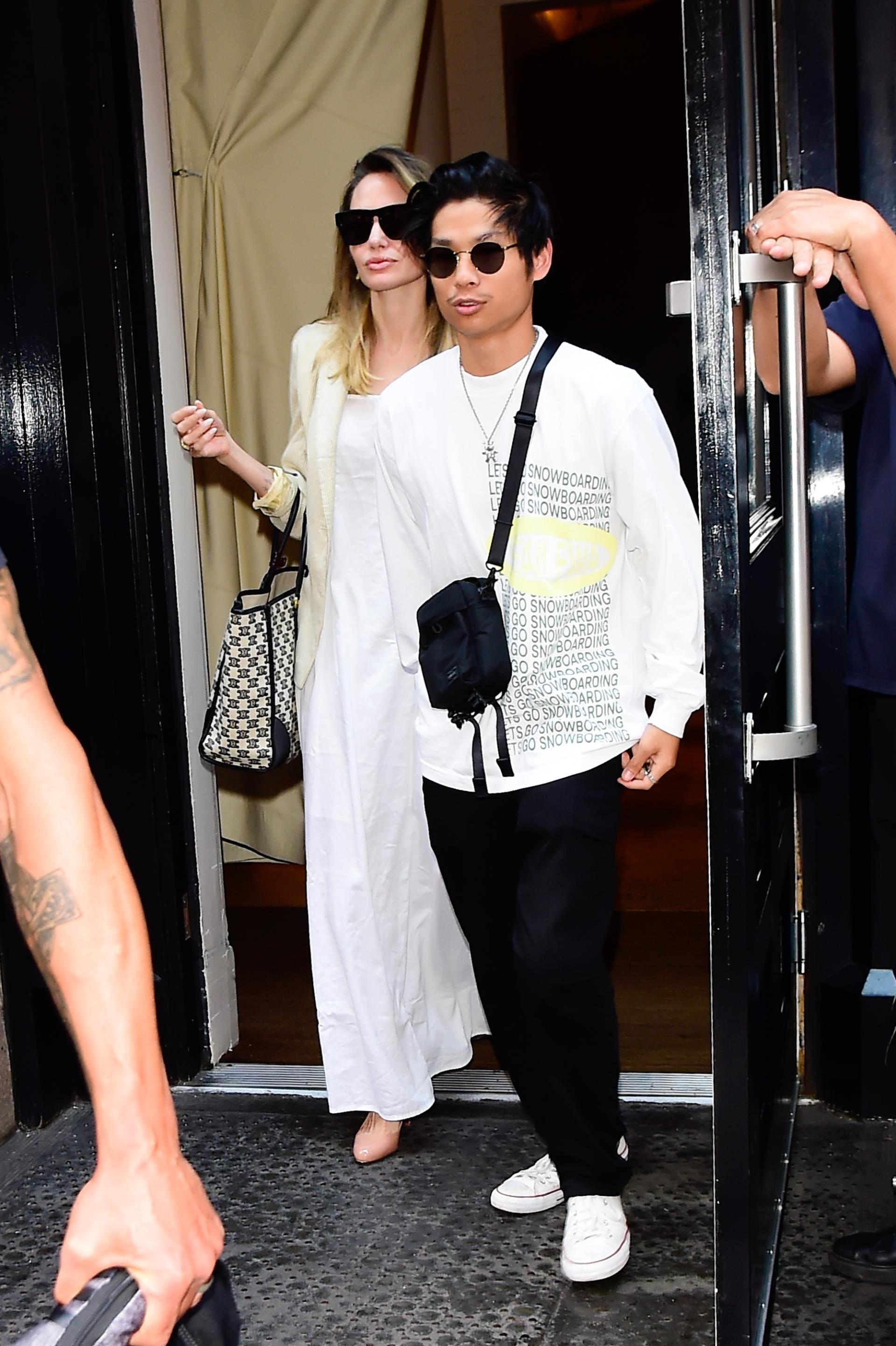 Angelina Jolie and son Pax in New York in August 2023.
