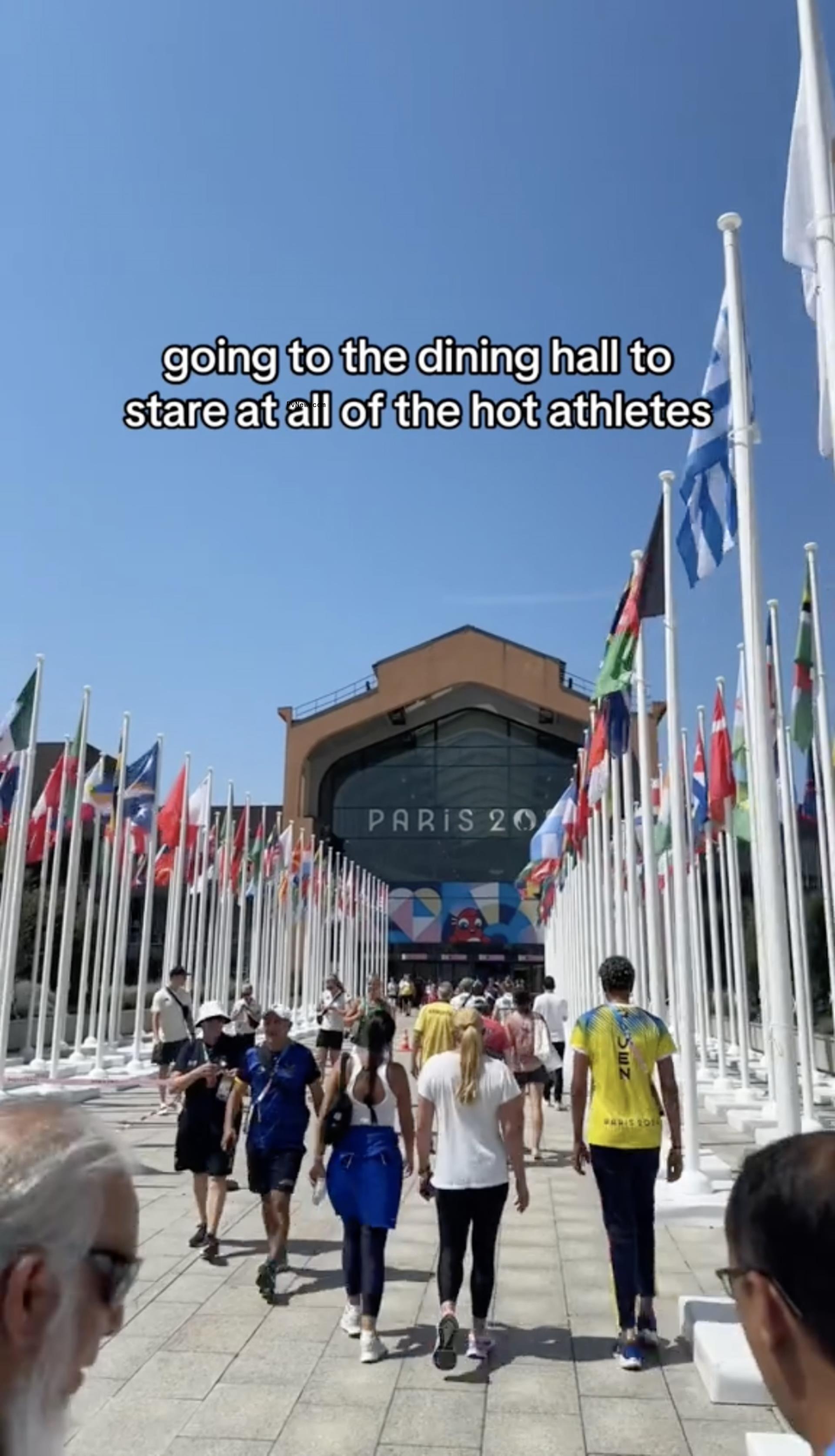 The dining hall at the Paris Olympics.