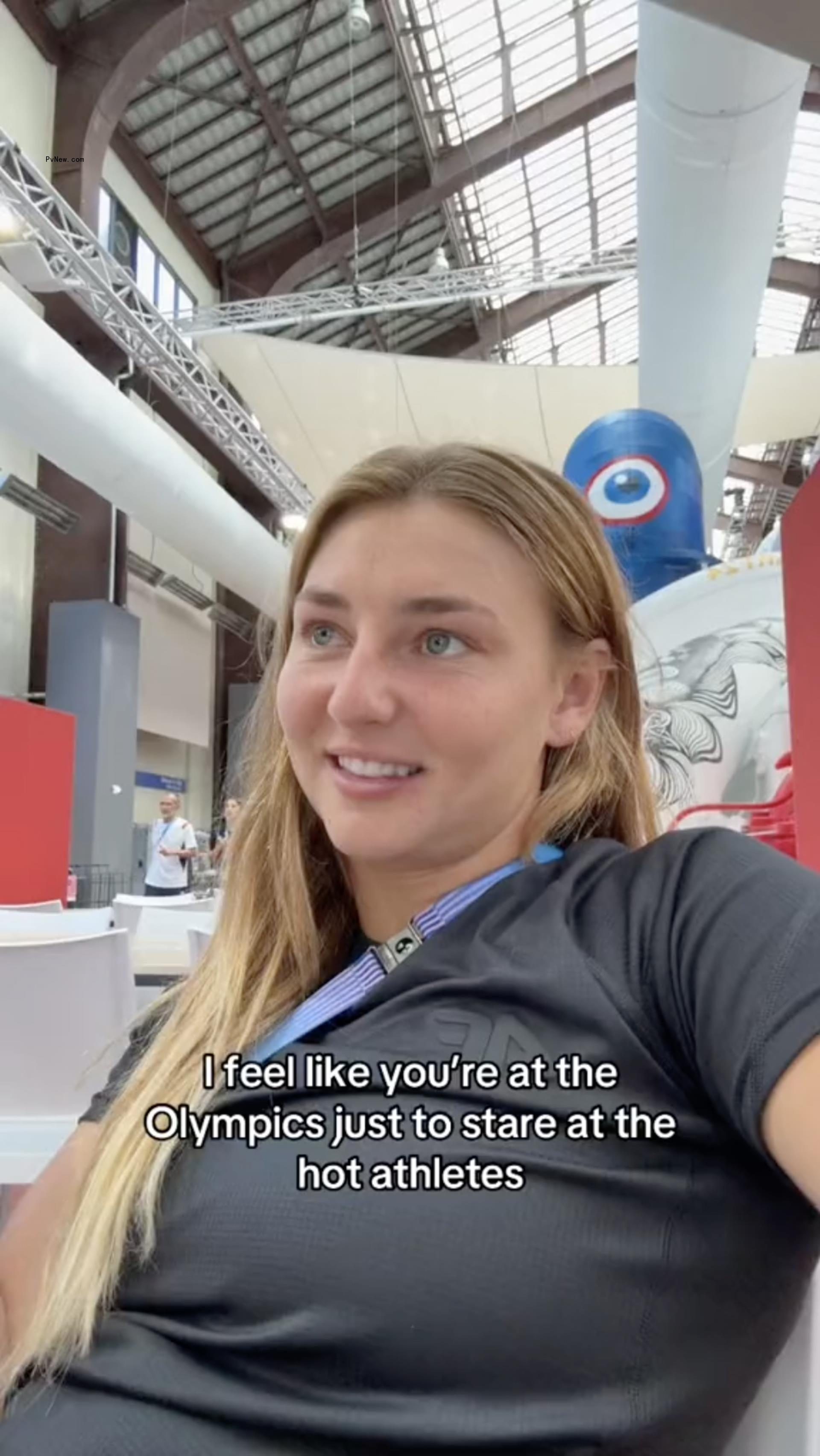 Jaye Patrick in the Paris Olympics dining hall.