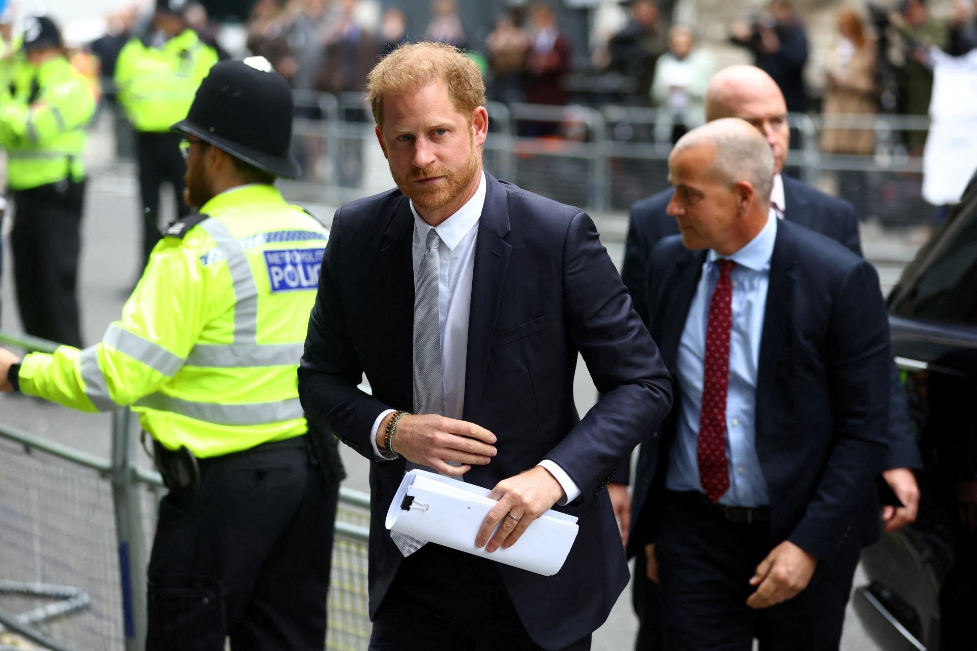 Prince Harry heading into court in June 2023.