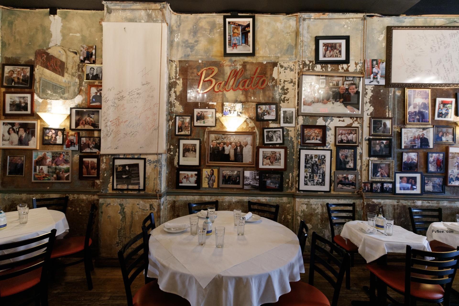 The main dining room of Emilio's Ballato