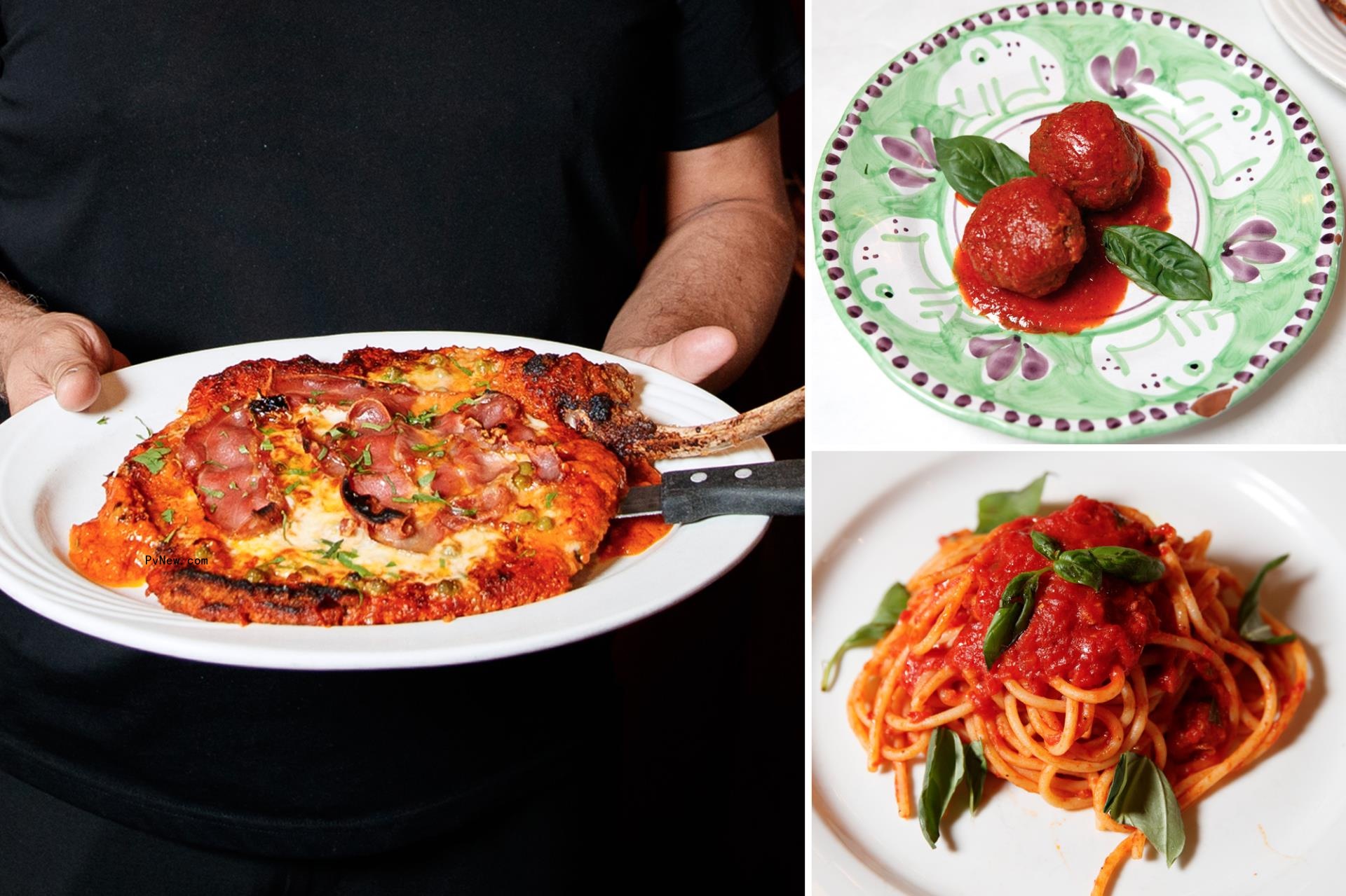 The Veal Antonio, meatballs and pasta pomodoro at Emilio's Ballato