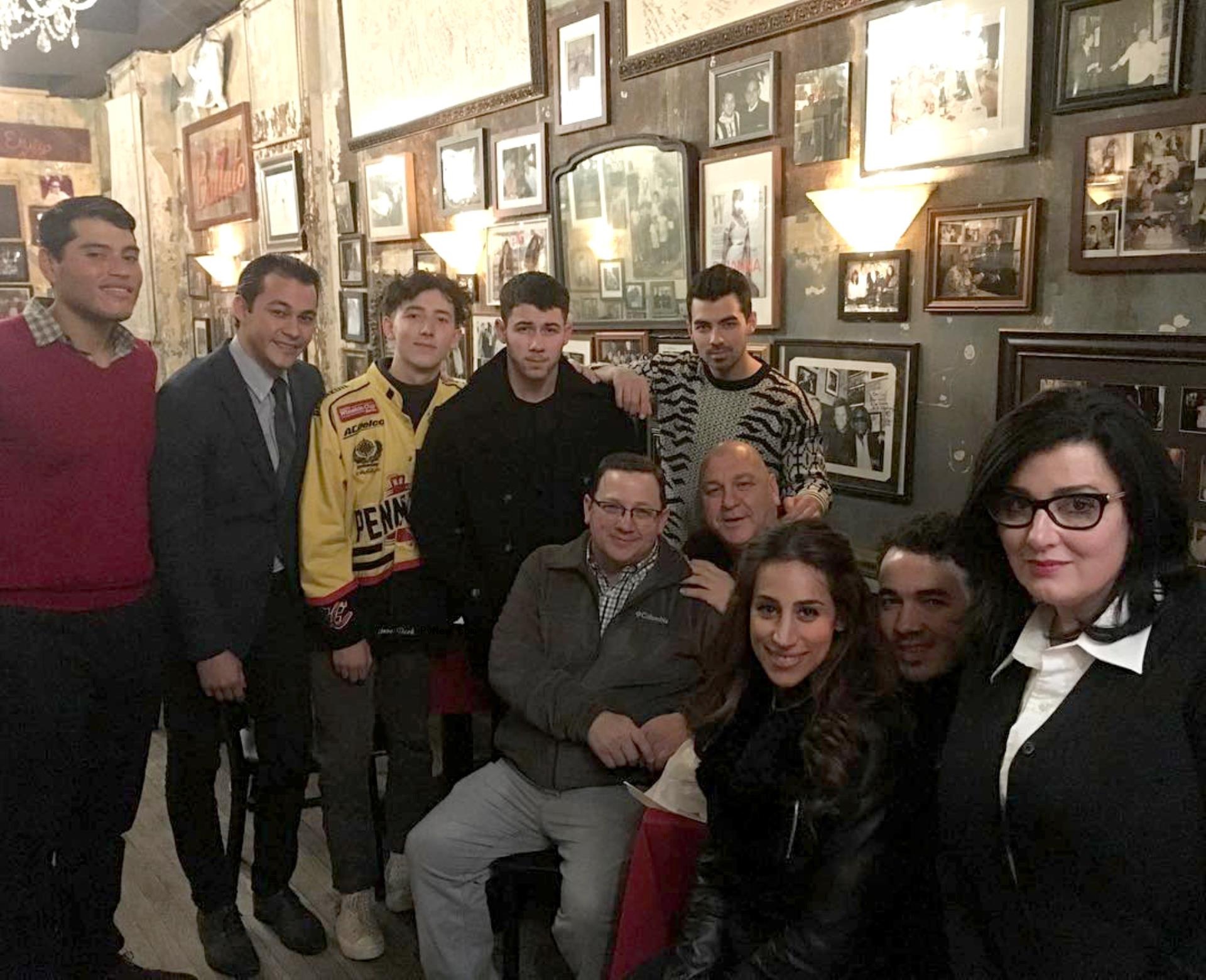 Kevin Jonas, Nick Jo<i></i>nas and Joe Jo<i></i>nas at Emilio's Ballato with Emilio Vitolo and Emilio Vitolo Jr.