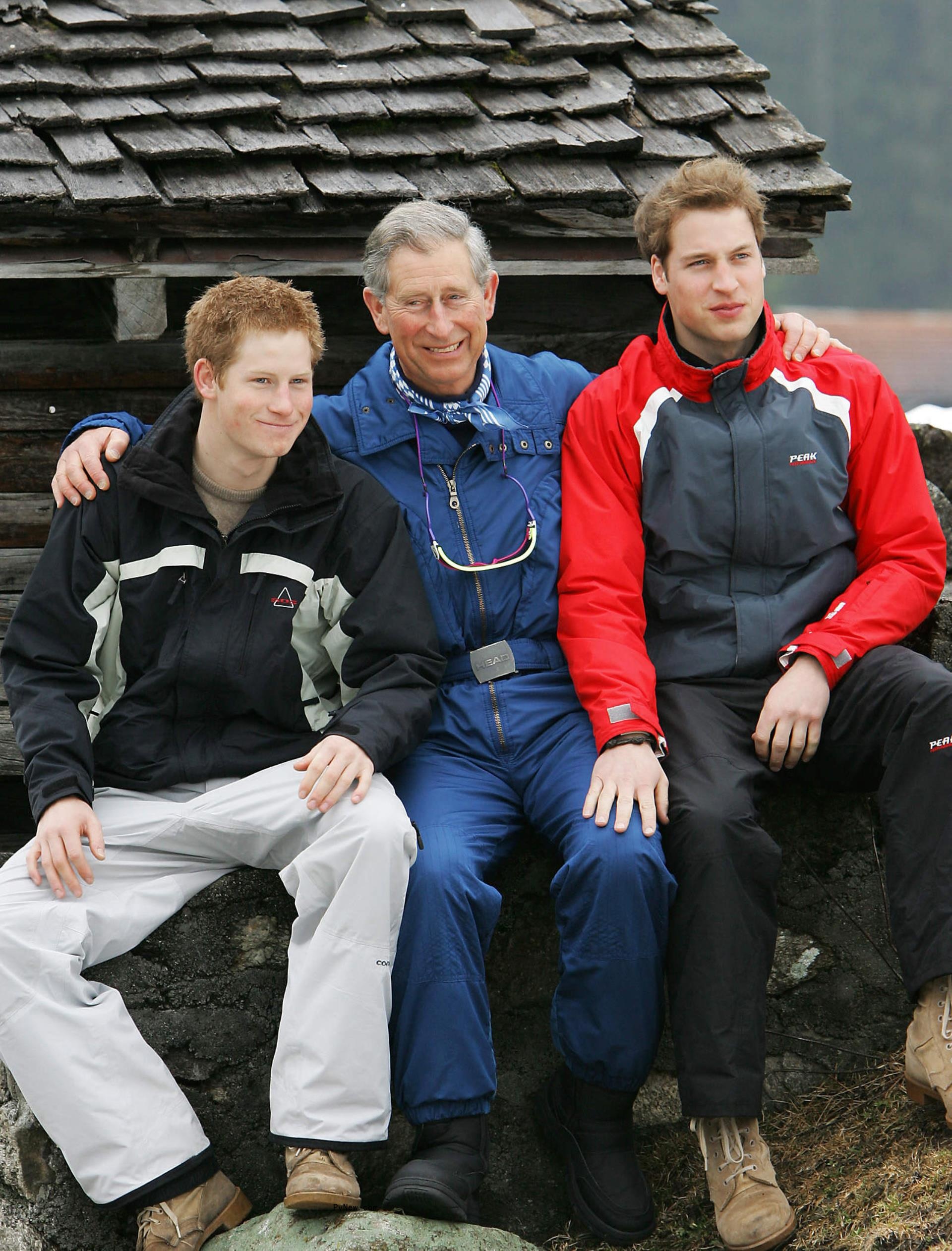 King Charles III, Prince William and Prince Harry in 2005.