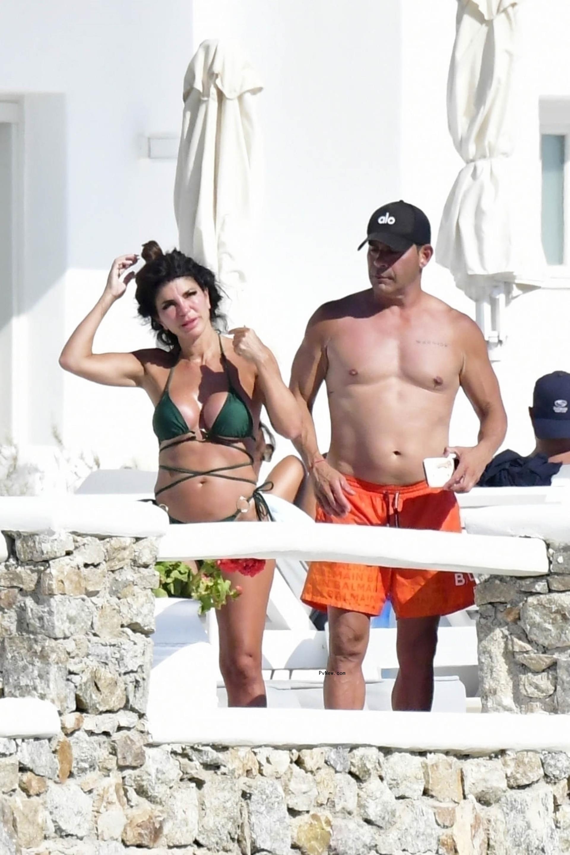 Teresa Giudice and Luis Ruelas vacation in Mykonos, Greece, on July 30, 2024.