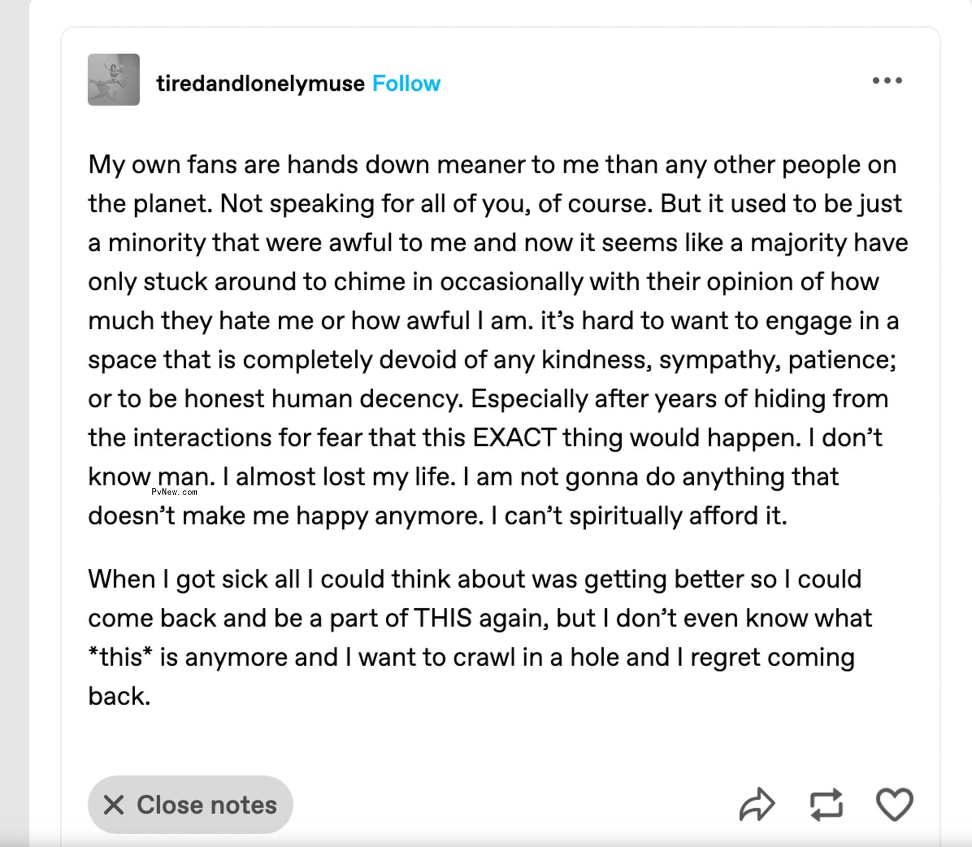 Halsey Tumblr post