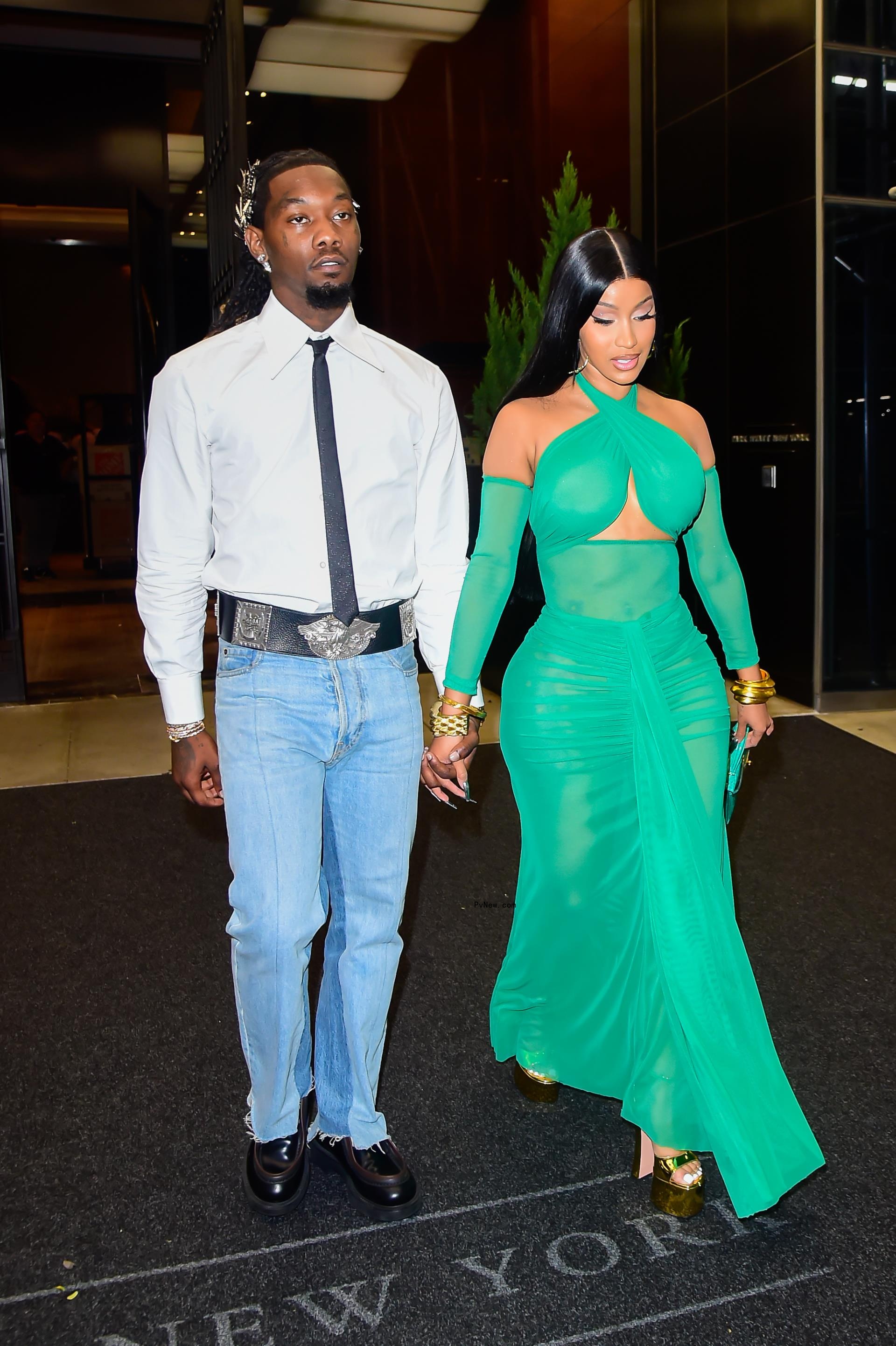 Cardi B and Offset hold hands in September 2023 in New York City