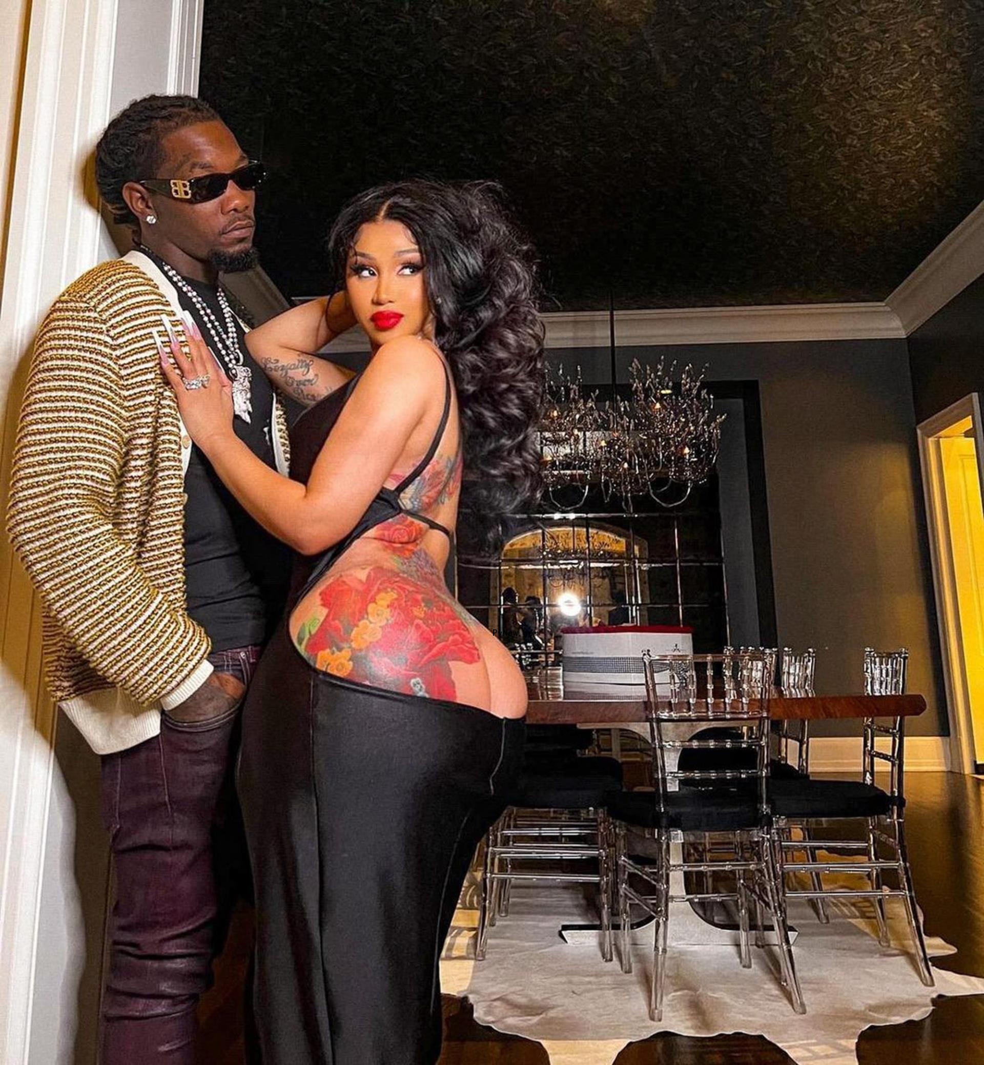 Cardi B and Offset pose for Instagram photo