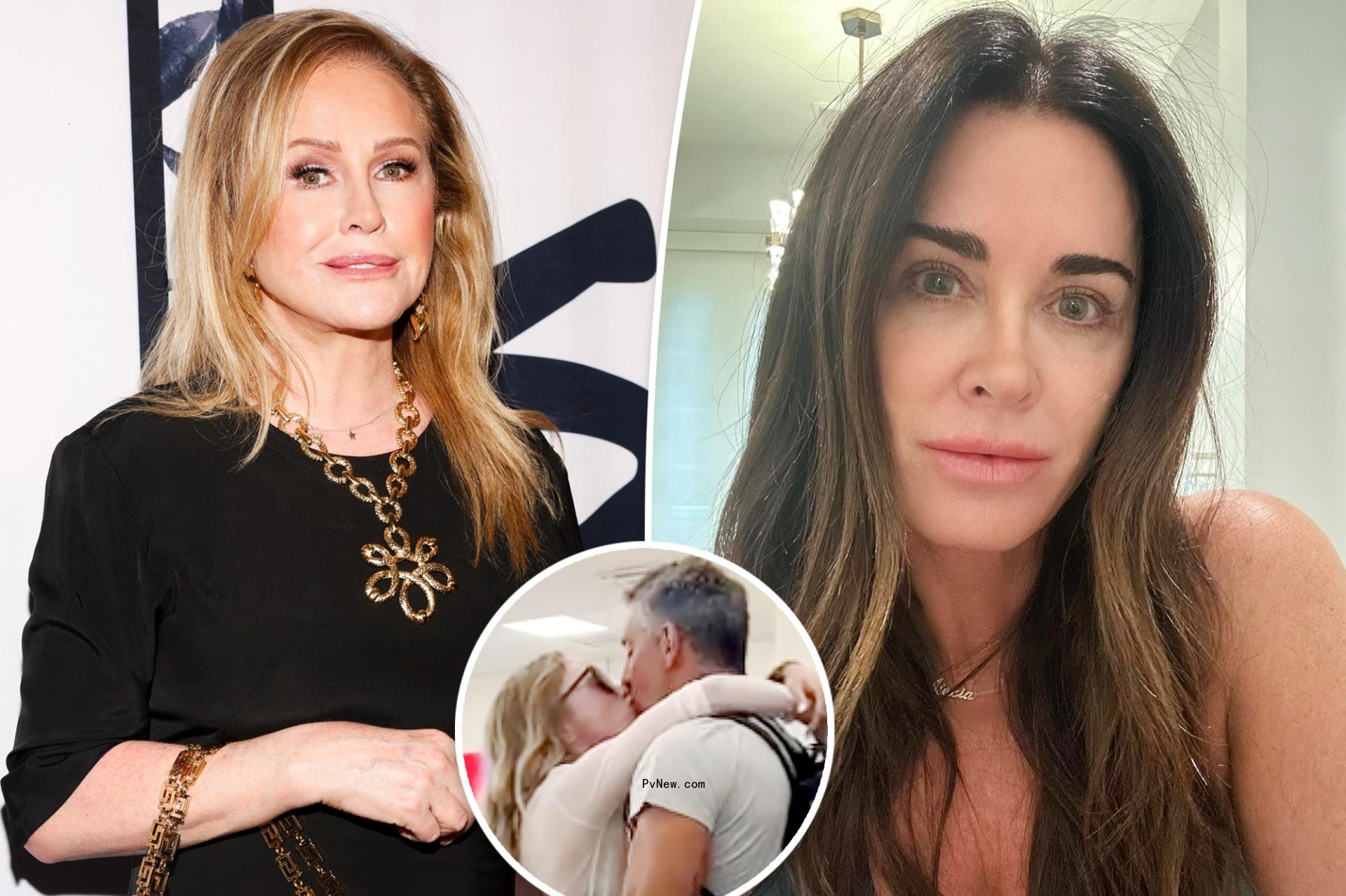 Kyle Richards flaunts her figure in a bikini after ex Mauricio Umansky was spotted kissing another woman.