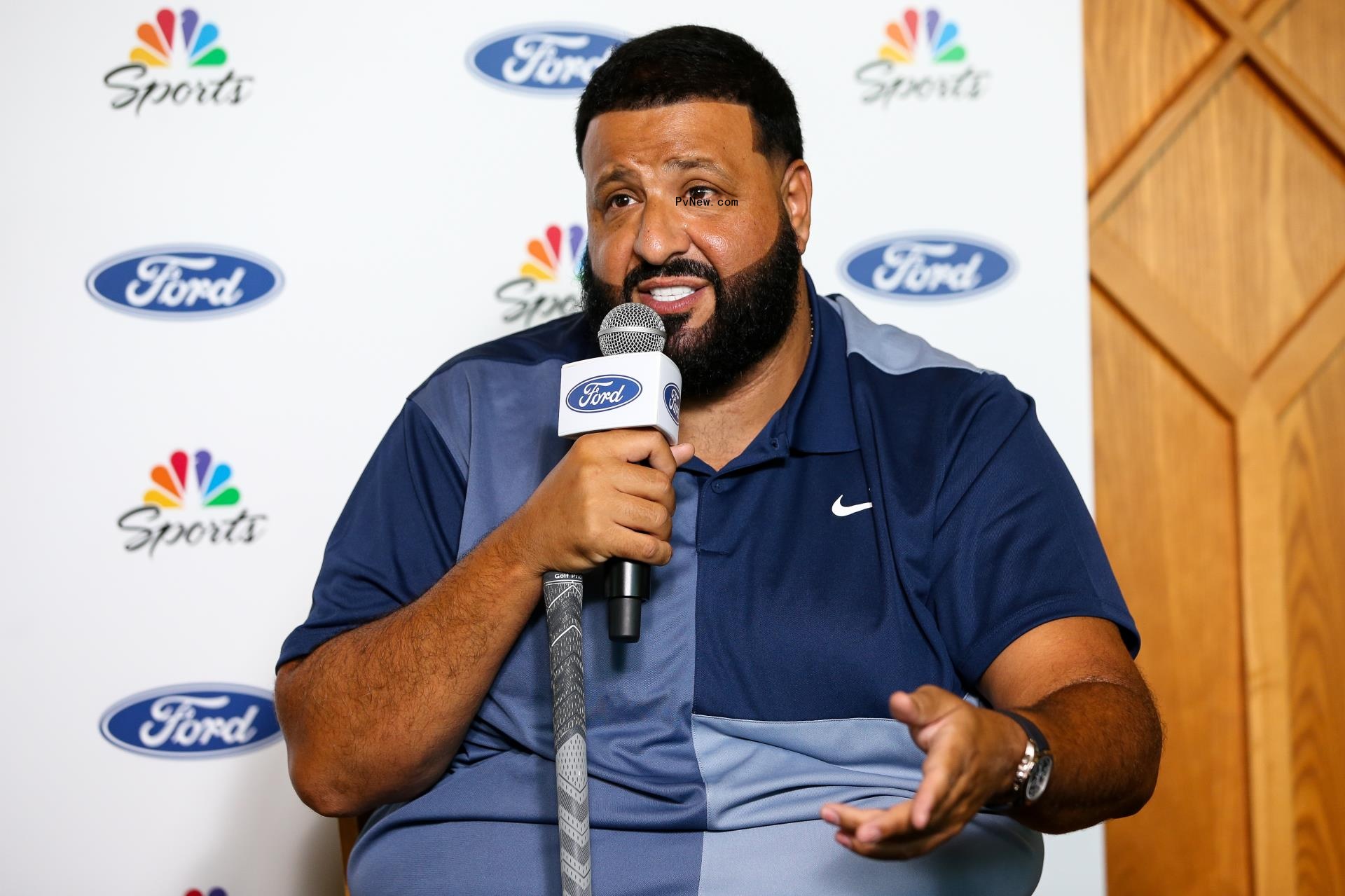 DJ Khaled at a press co<i></i>nference in 2024.