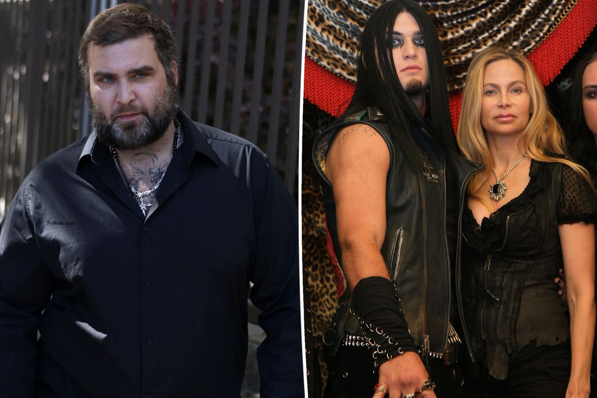 Nicolas Cage's Weston with his mom Christina Fulton split image.