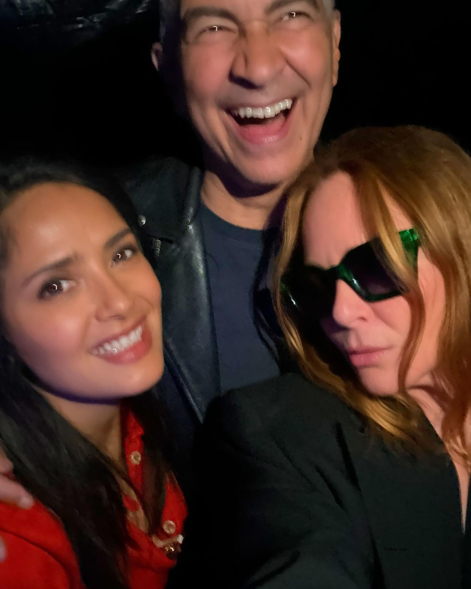 Pat Smear and Salma Hayek at Eras Tour in June 2024