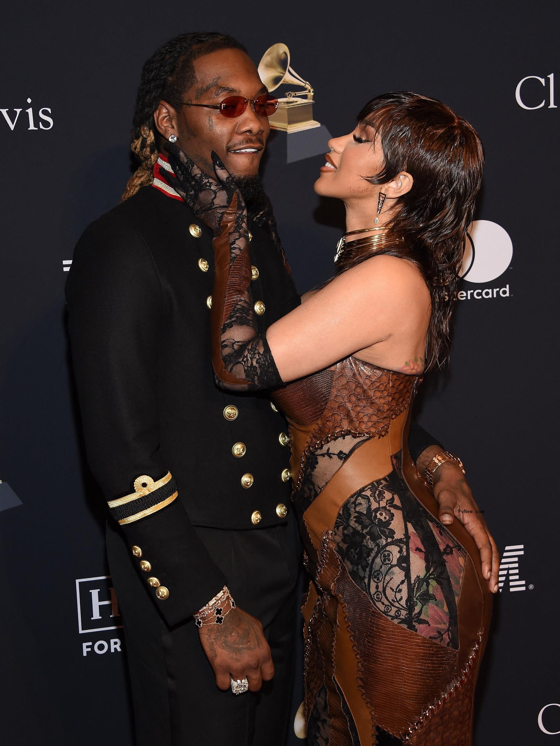 Cardi B and Offset at 2023 pre-Grammy Gala