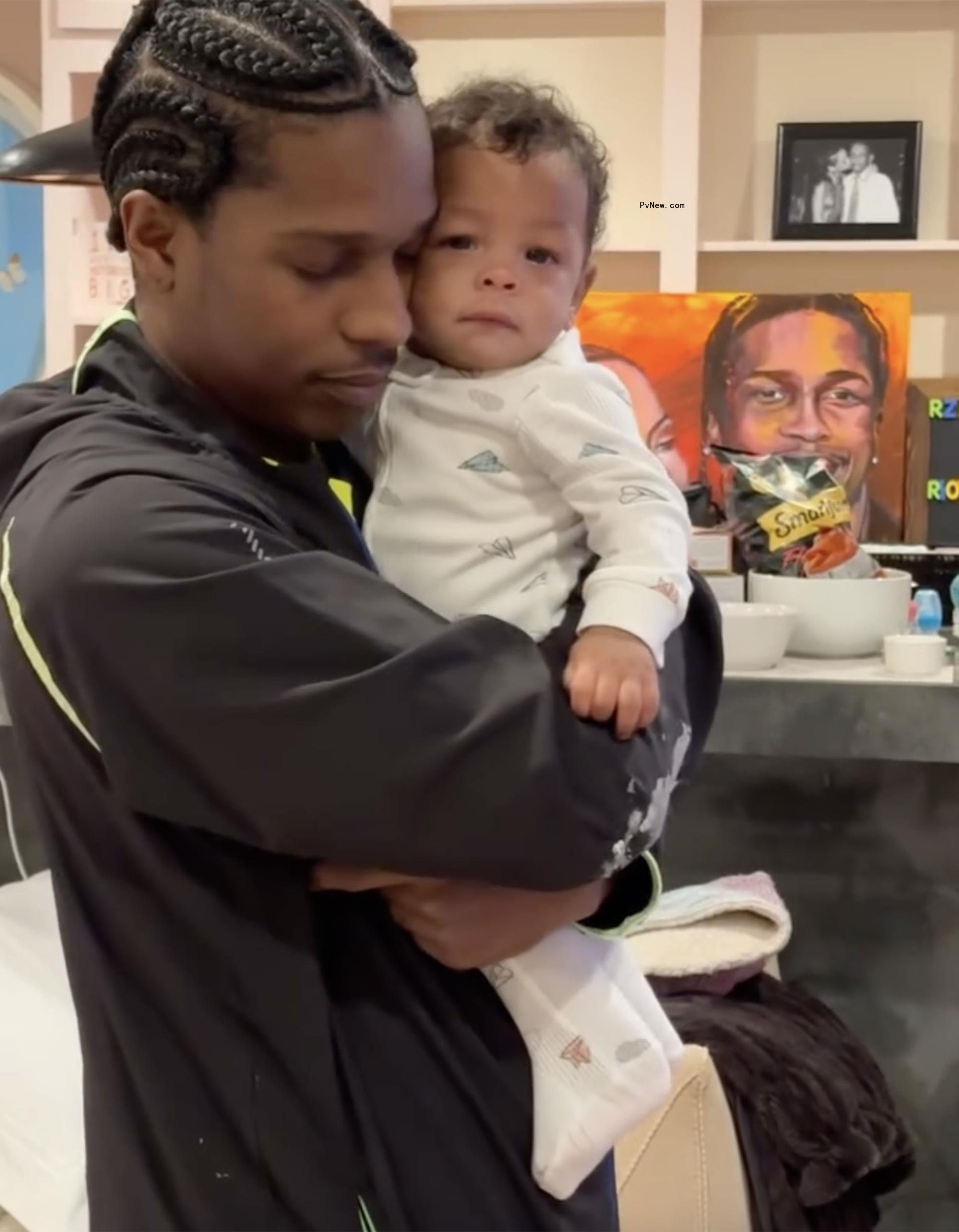 Rocky holds son Riot in a sweet Instagram snap shared Thursday.