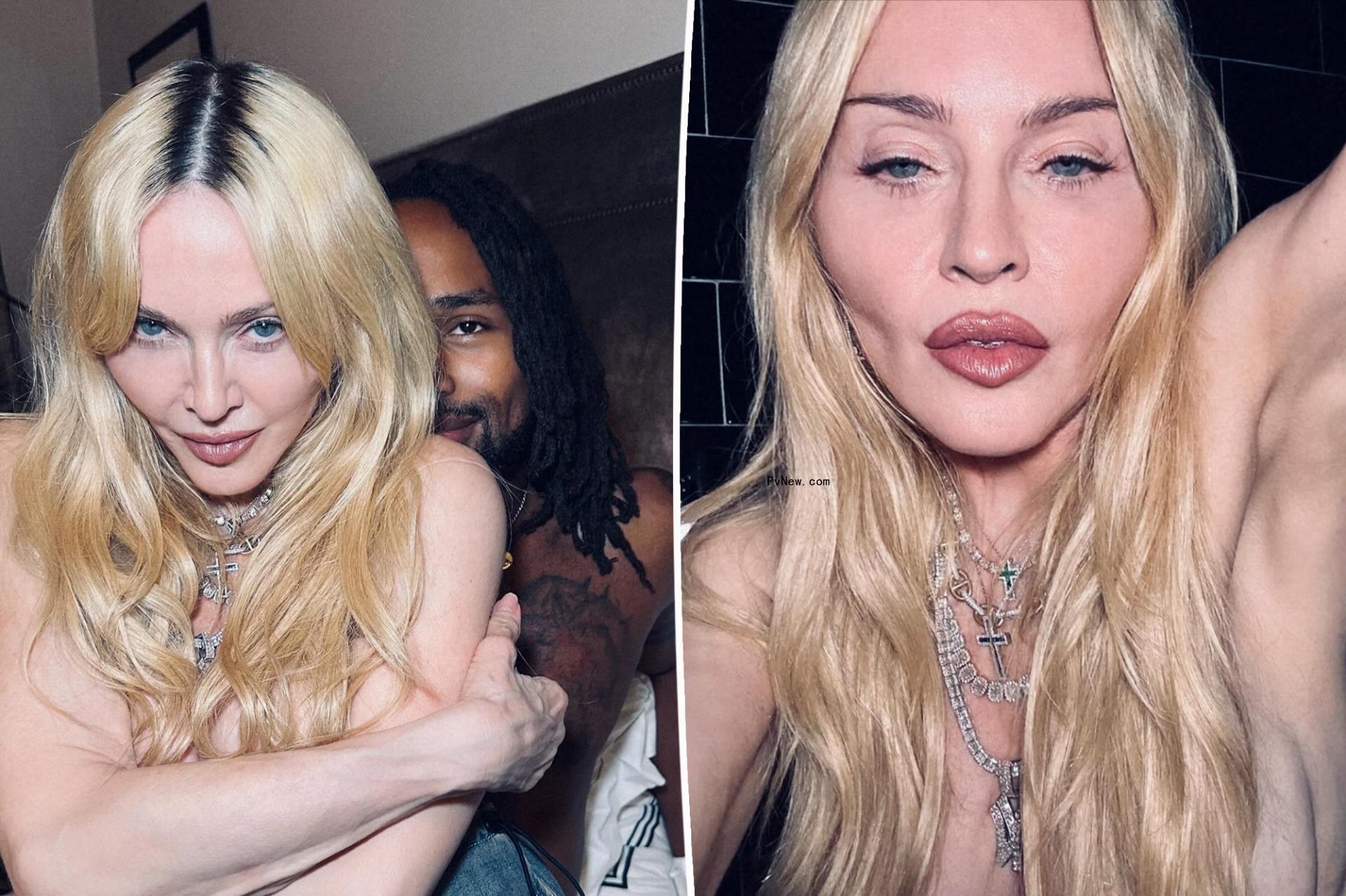 Madonna, 65, poses without a shirt on alo<i></i>ngside much-younger rumored love interest