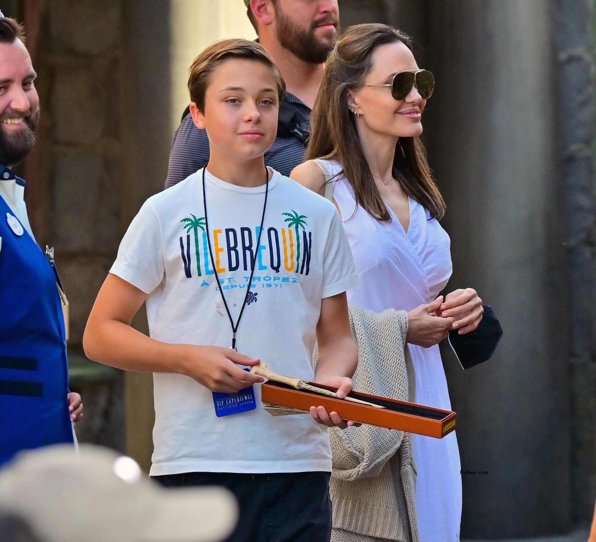 Angelina Jolie and Knox Jolie-Pitt.