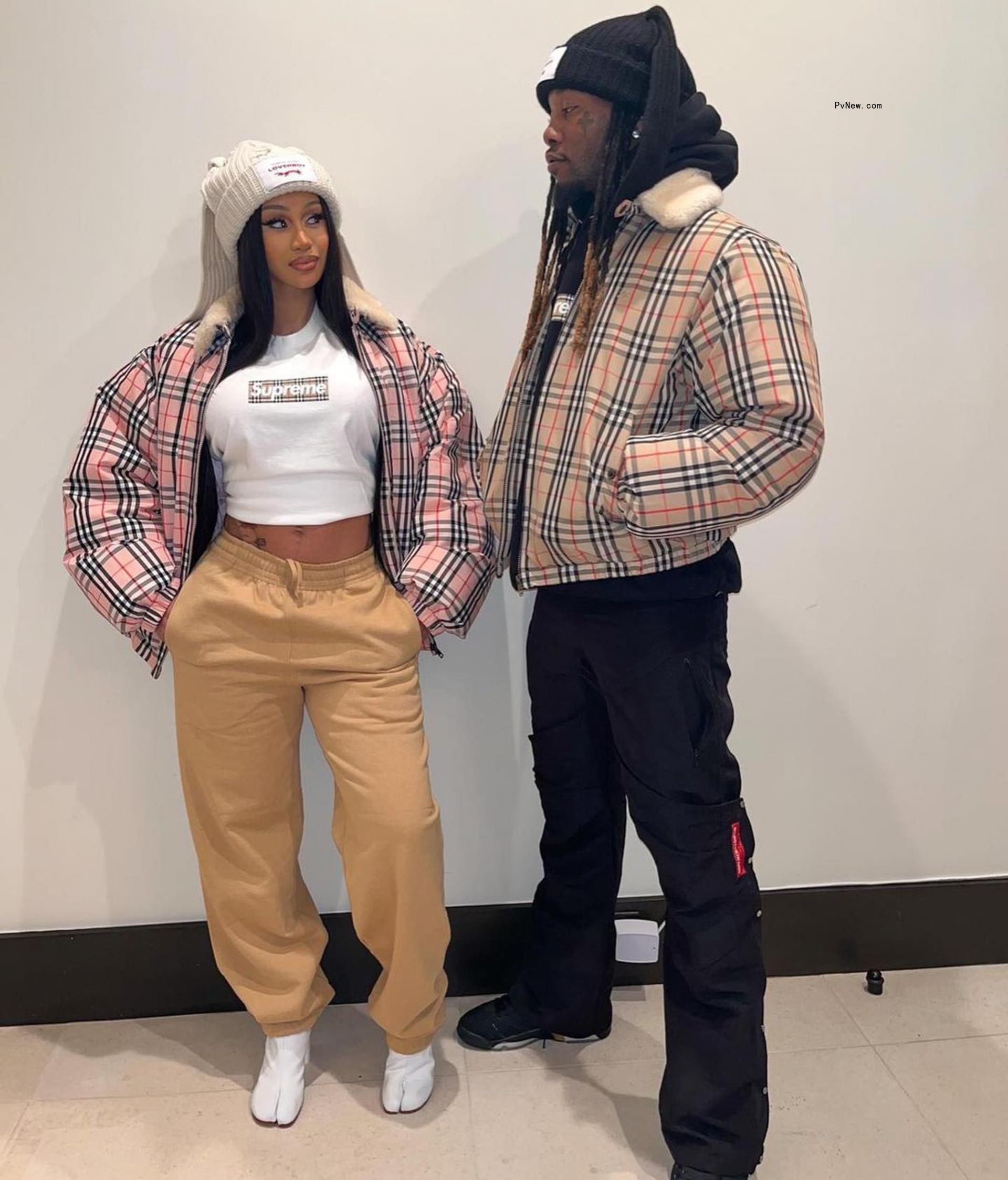 Cardi B and Offset posing for a picture