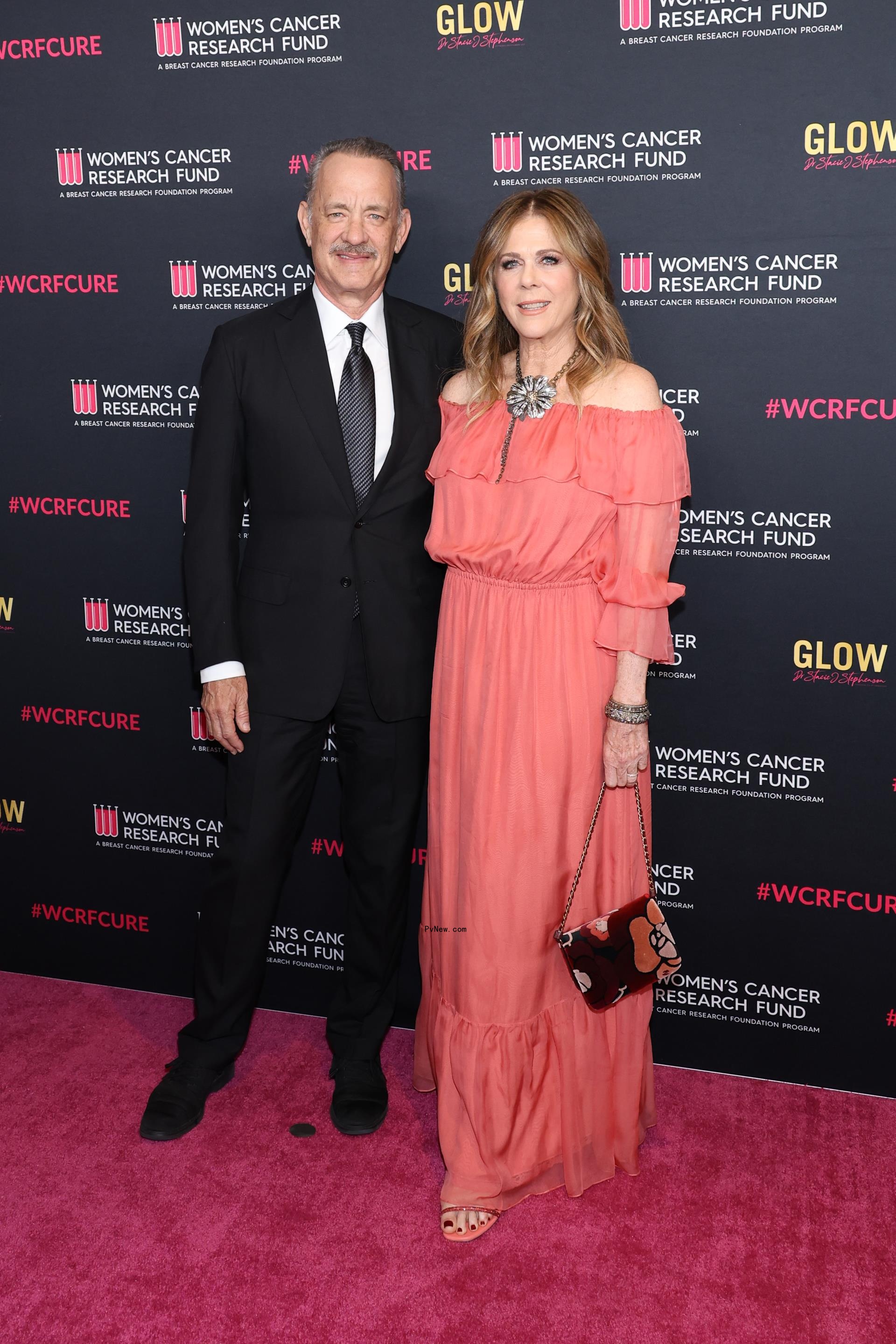 Tom Hanks and Rita Wilson at a cancer benefit in April 2024.
