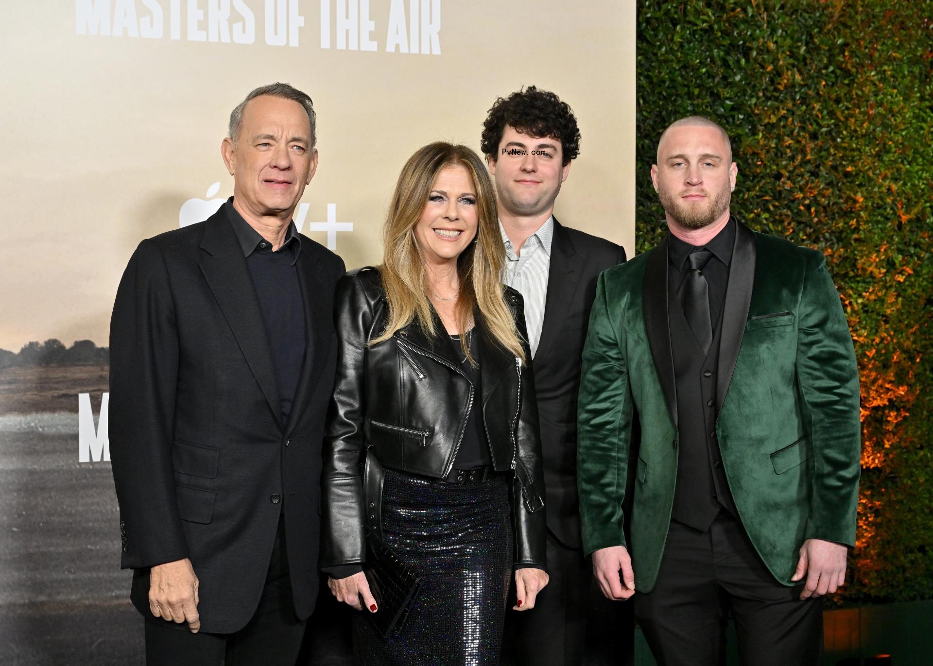 Tom Hanks, Rita Wilson, Truman Hanks and Chet Hanks at the