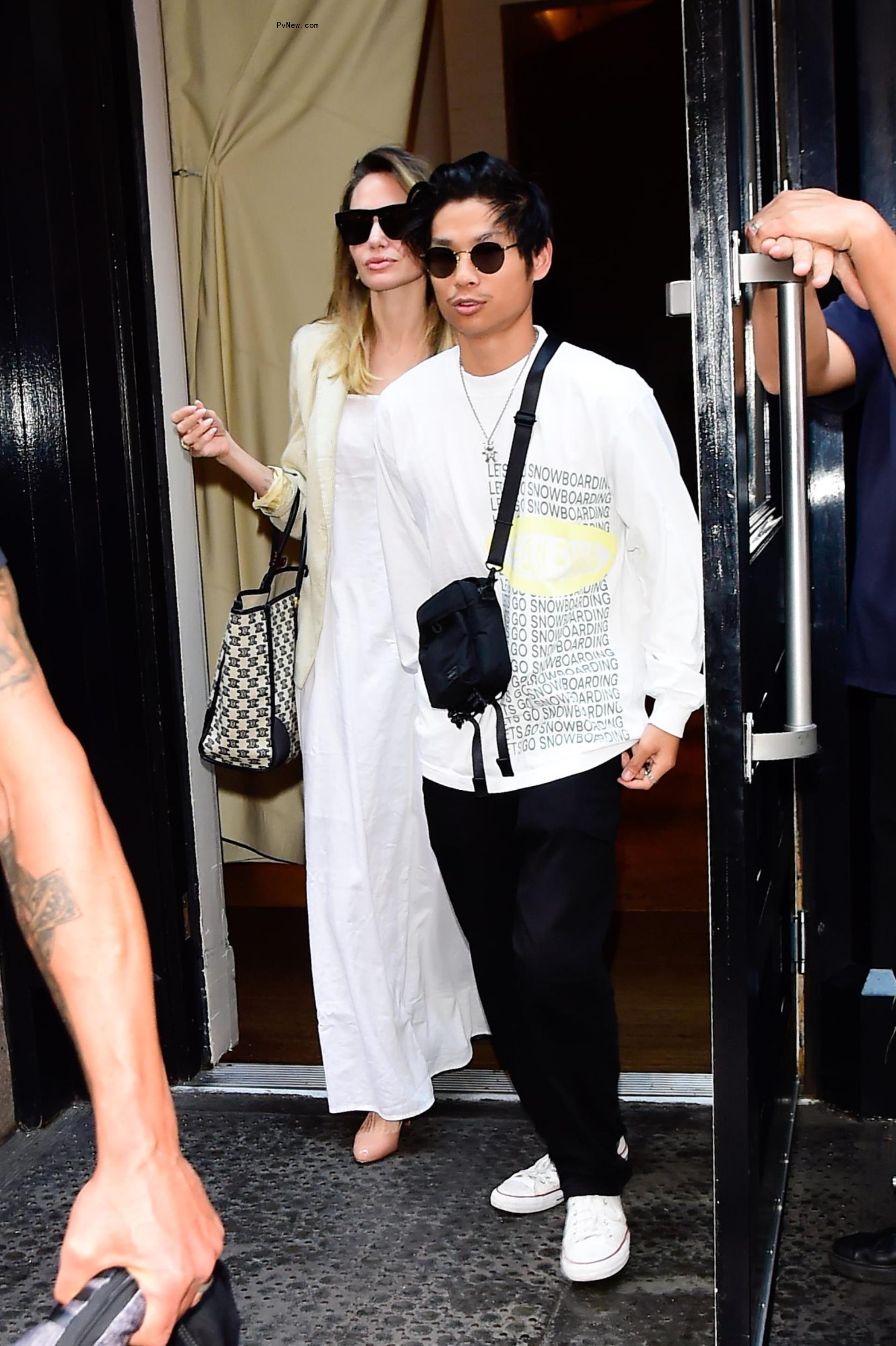 Angelina Jolie and Pax Jolie-Pitt take a stroll together in NYC.