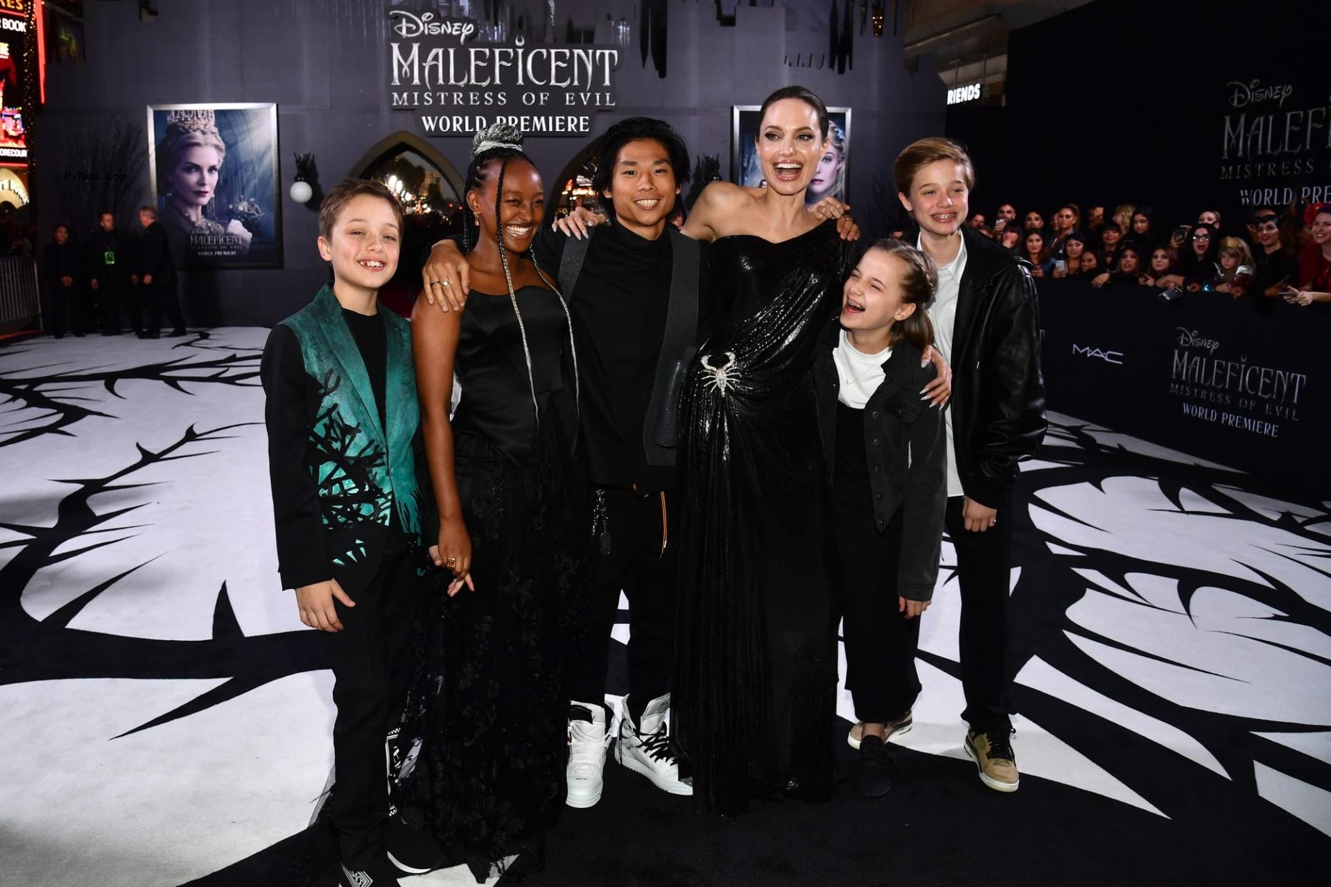 Angelina Jolie and Pax Jolie-Pitt arrive at the afterparty of 