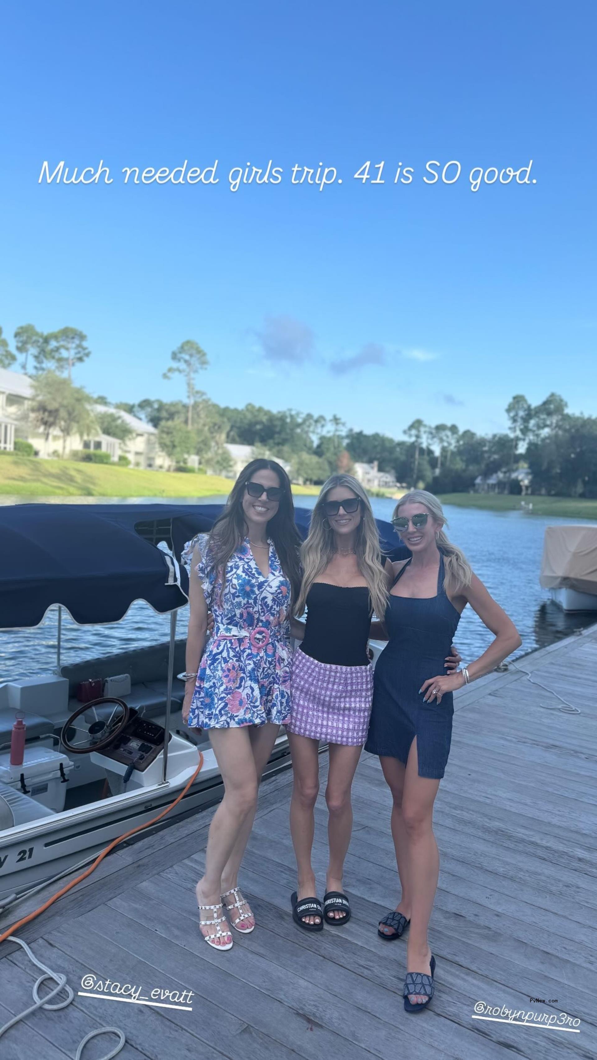 Christina Hall takes much needed girls trip after ex johs hall disputes claim she offered him millions.