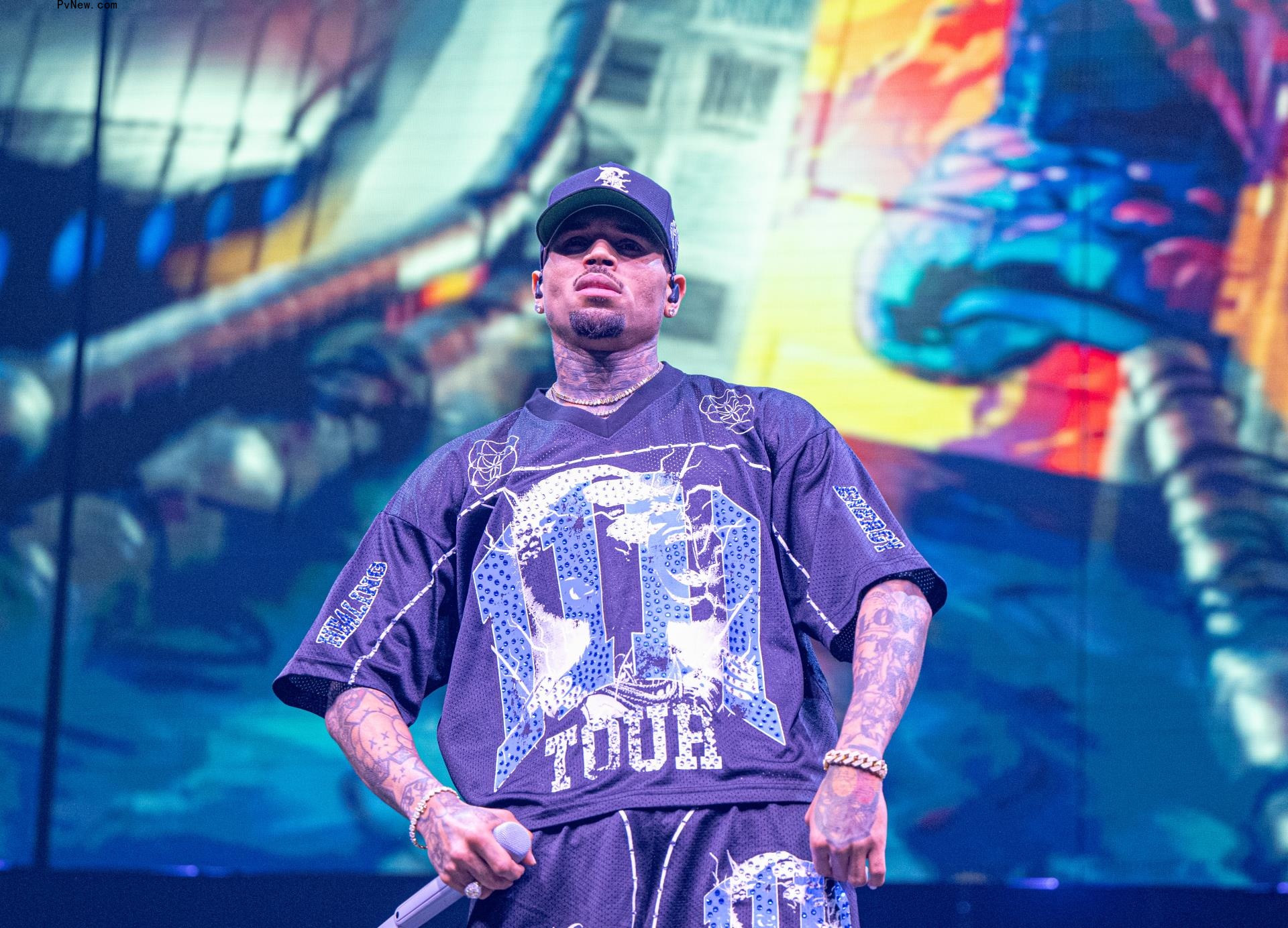 Chris Brown performing Houston, Texas, in 2024.