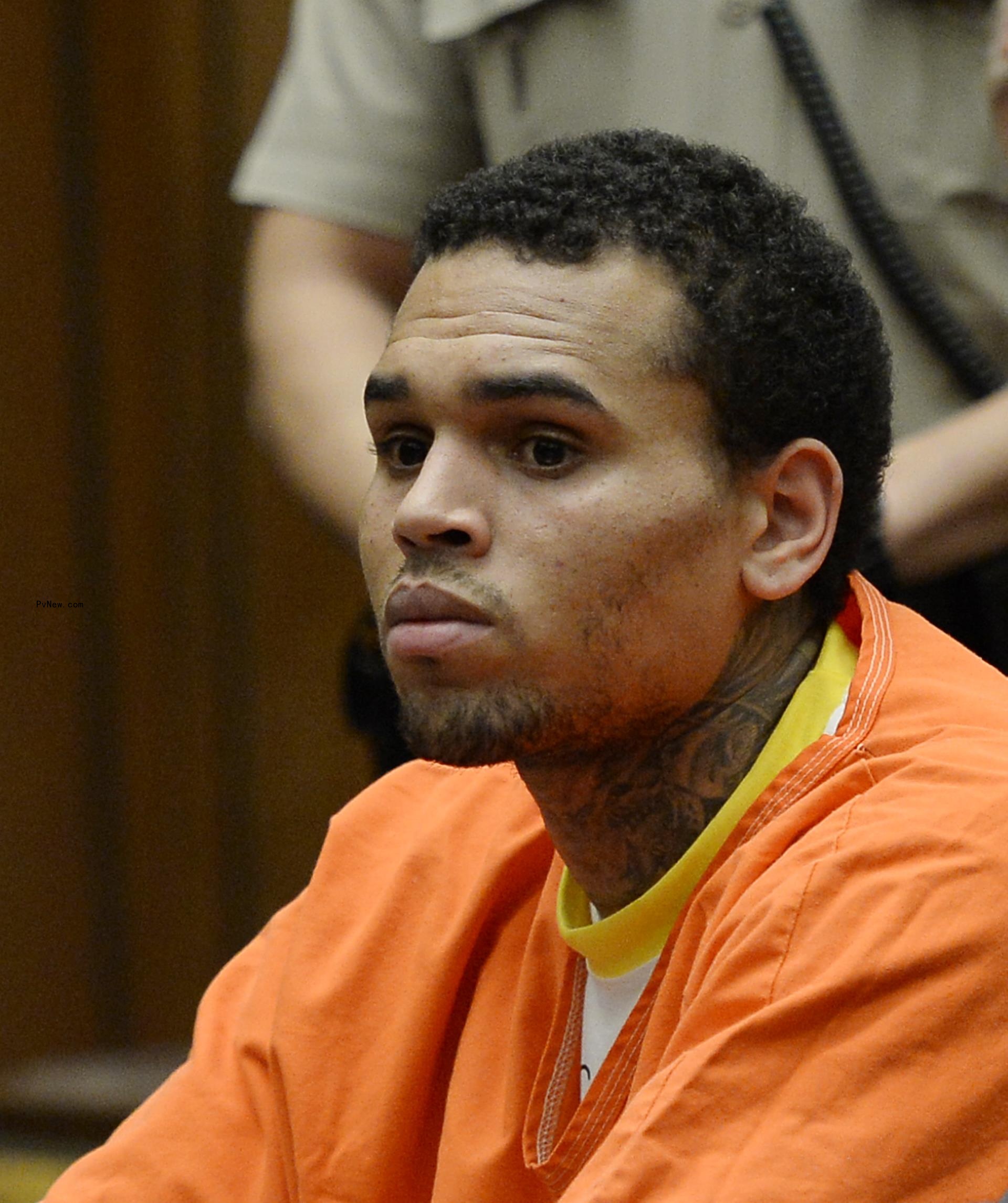 Chris Brown in court in 2014.