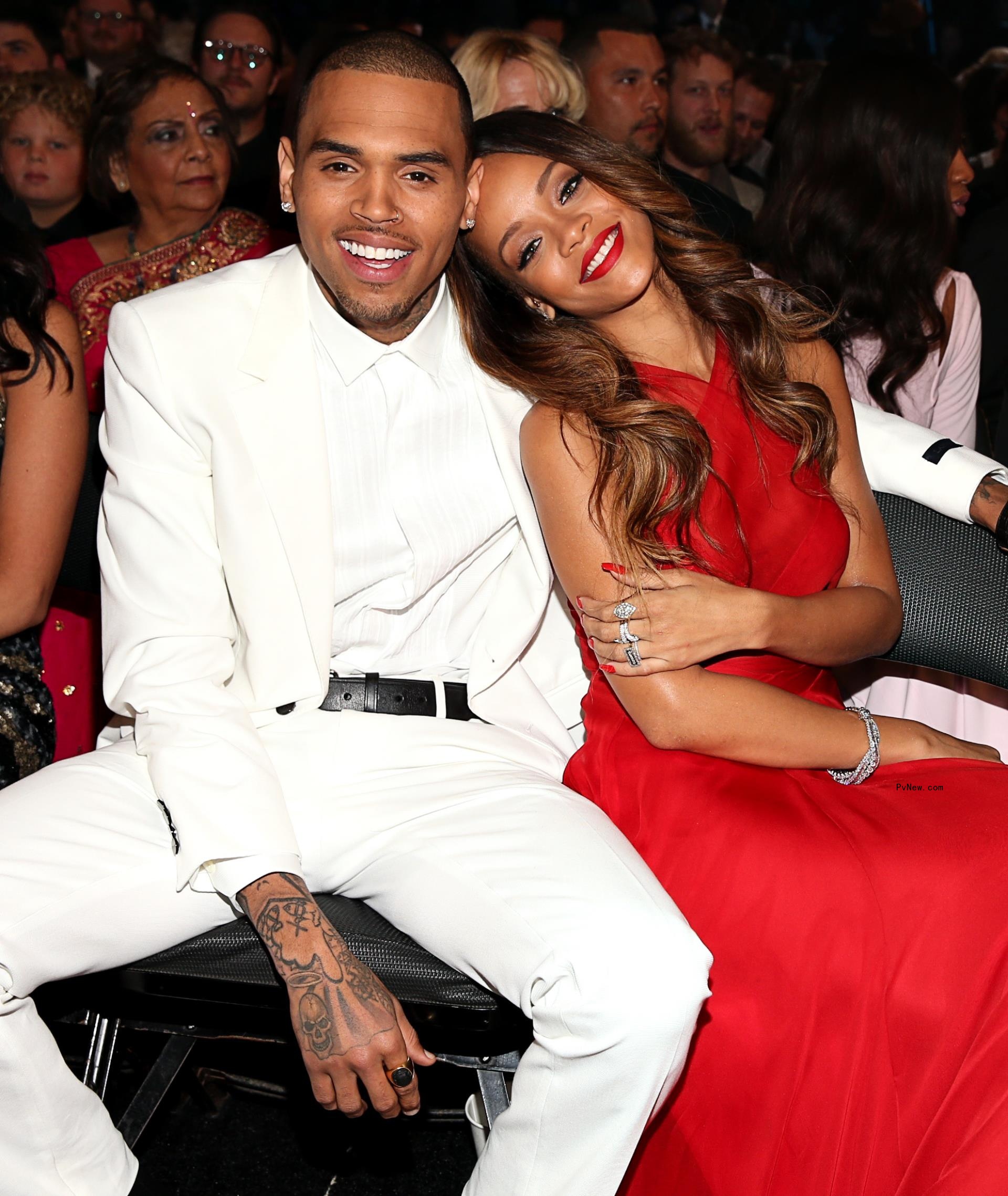 Chris Brown and Rihanna at the 2013 Grammys.