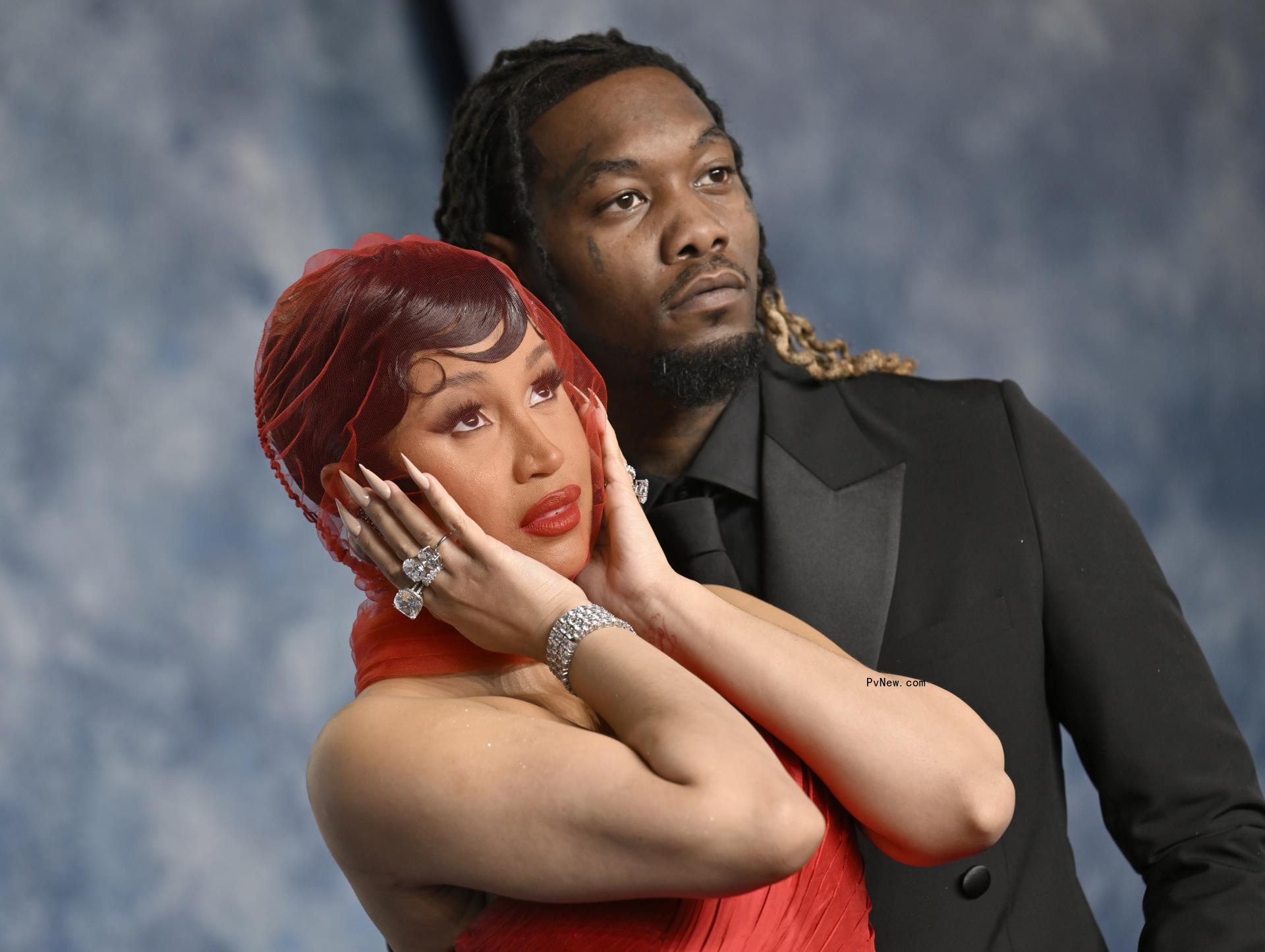 Cardi B and Offset at the 2023 Vanity Fair Oscar Party.